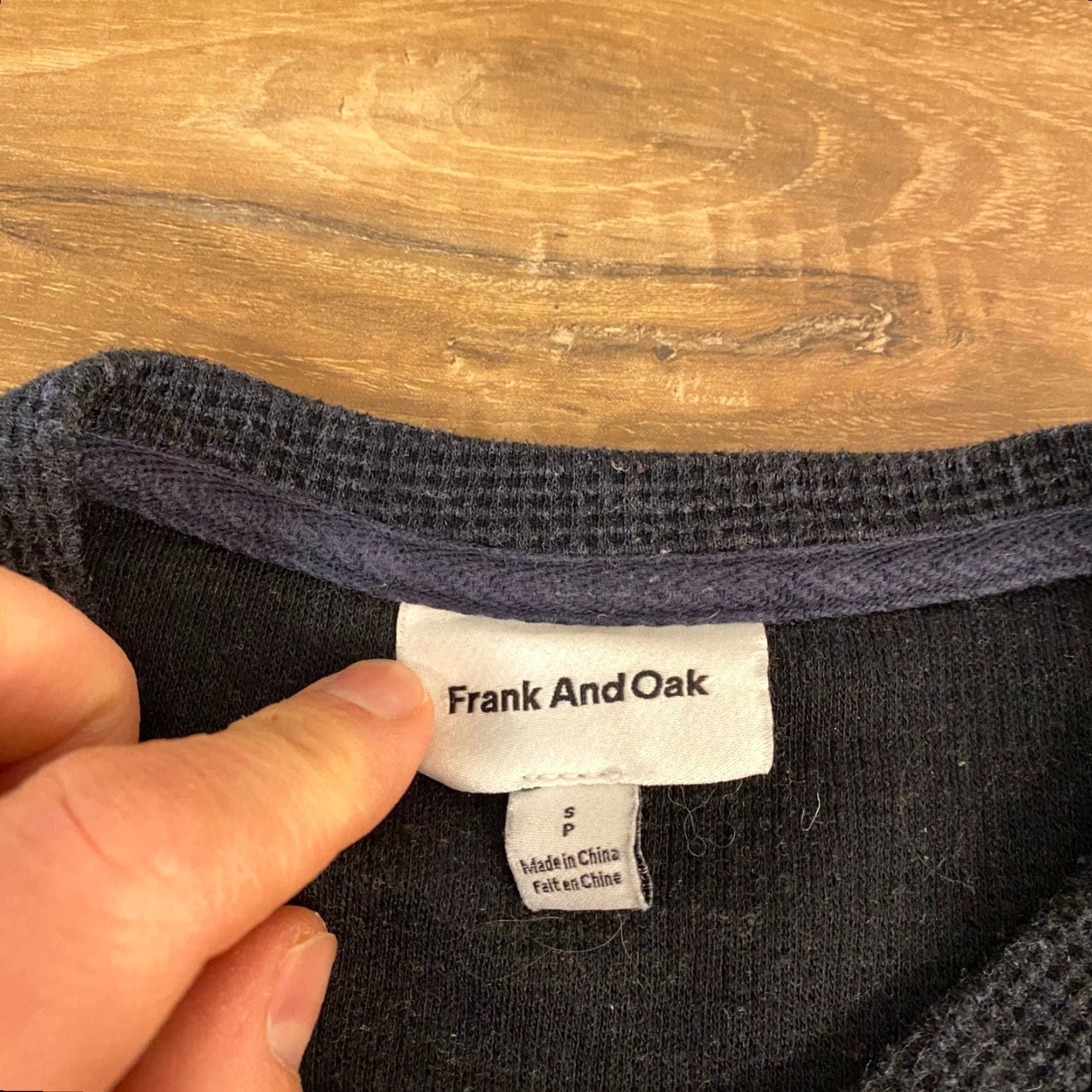 Frank And Oak Frank And Oak Shirt Mens Small Long Sleeve Waffle Knit Henley Shirt Navy Blue Size US S / EU 44-46 / 1 - 2 Thumbnail