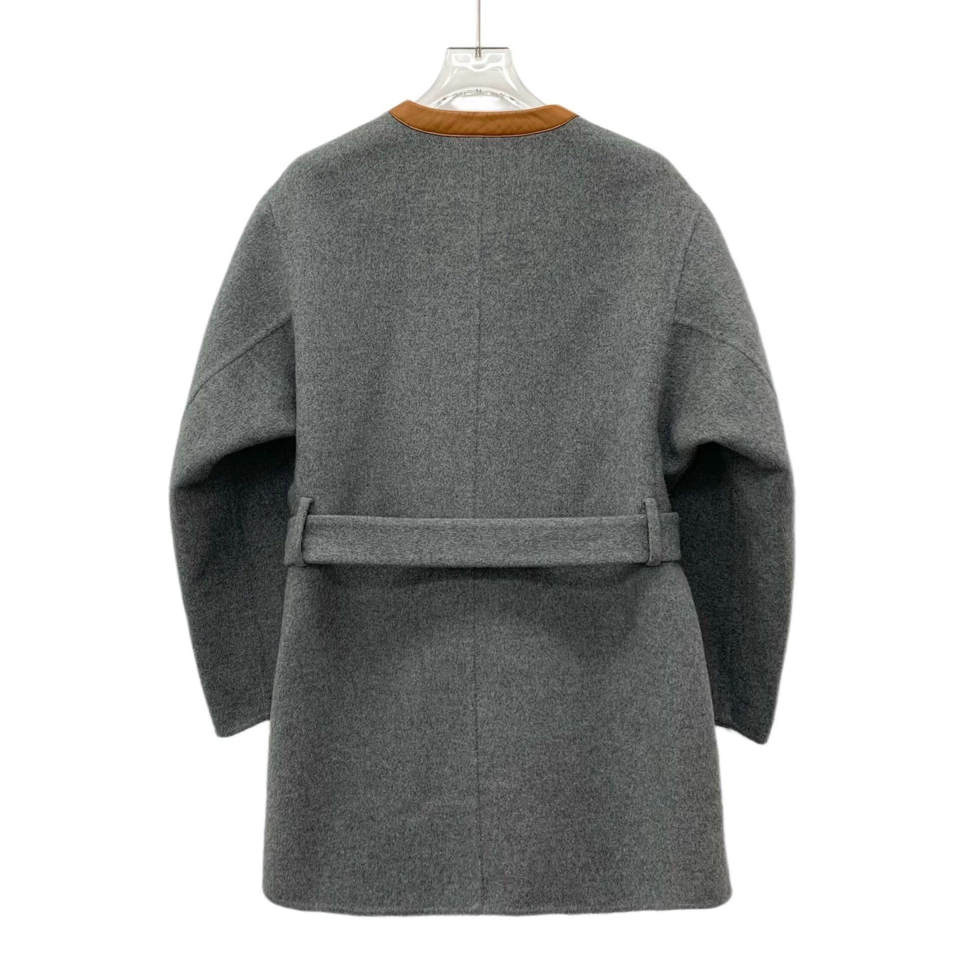 Hermes KW0161 Hermes Grey Cashmere Long-Sleeved Belted Coat Size US XS / EU 42 / 0 - 2 Thumbnail