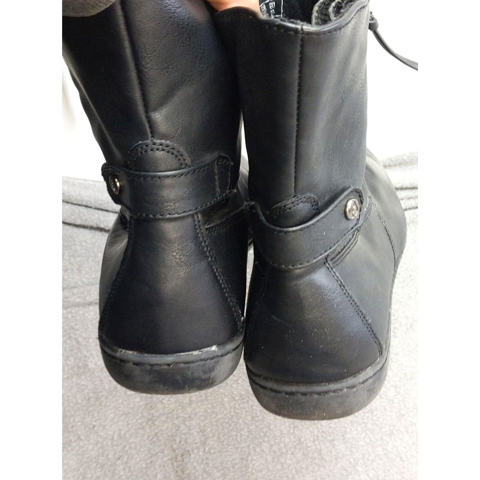 Vintage Sporto Mila Snow Boots Womens Size 10 42 Black Faux Leather Mid Calf Zip Winter Casual Shoes Boots Size US 10 / IT 40 - 6 Thumbnail