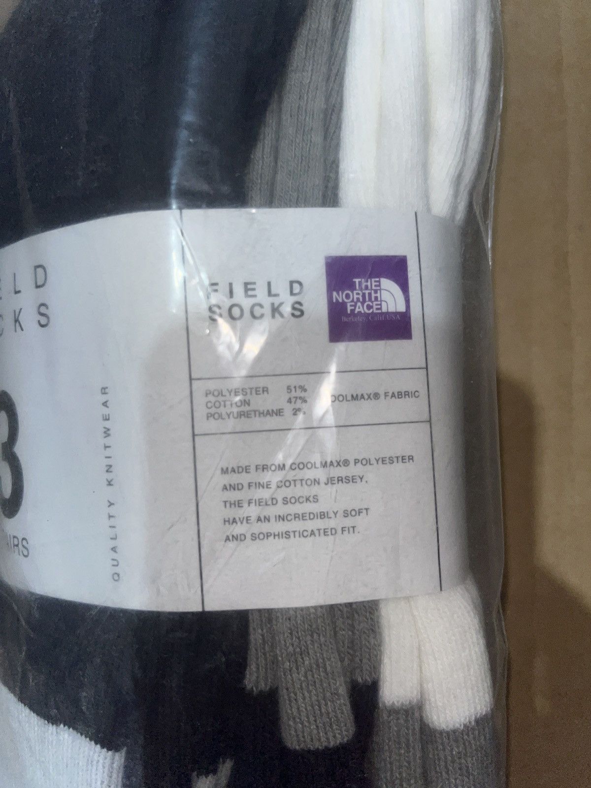 Japanese Brand × Nanamica × The North Face 🇯🇵TNF Purple Label 2-Tone Field Socks 3-Pack 🧦 Sz Large Size ONE SIZE - 2 Thumbnail