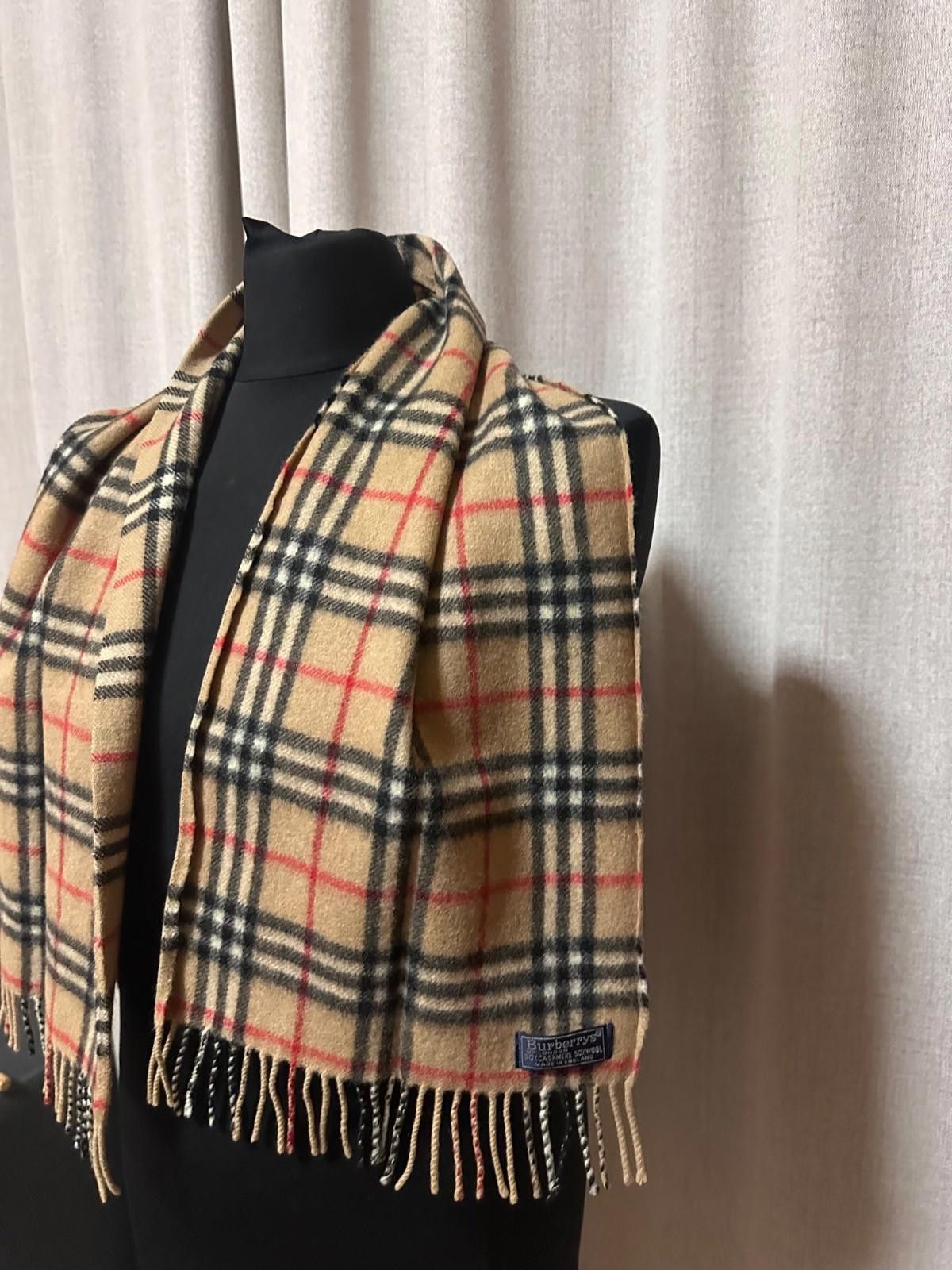 Burberry Authentic Vintage Burberry Scarf Wool Nova Check Beige Size ONE SIZE - 2 Thumbnail