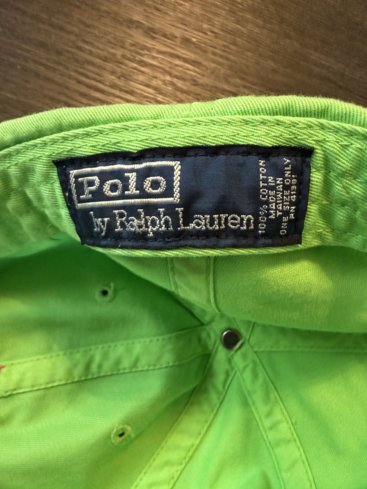 Polo Ralph Lauren Vintage Polo Ralph Lauren Neon Green Strapback Hat Size ONE SIZE - 4 Thumbnail