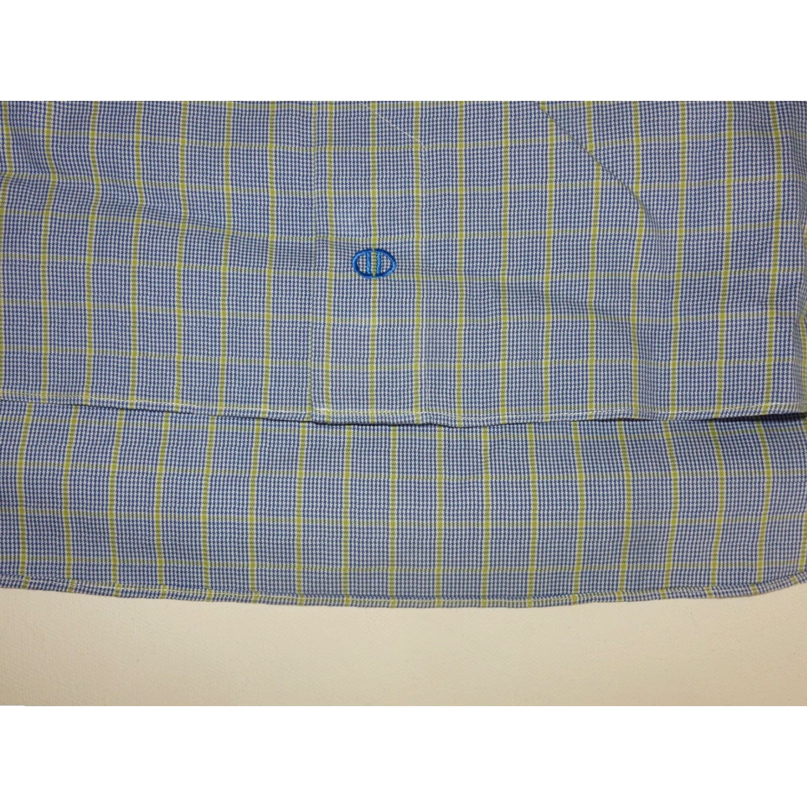 David Donahue VINTAGE David Donahue Men's Dress Shirt Size 16.5 Blue Plaid Cotton Long Sleeve 90s Mens Size 42R - 3 Thumbnail