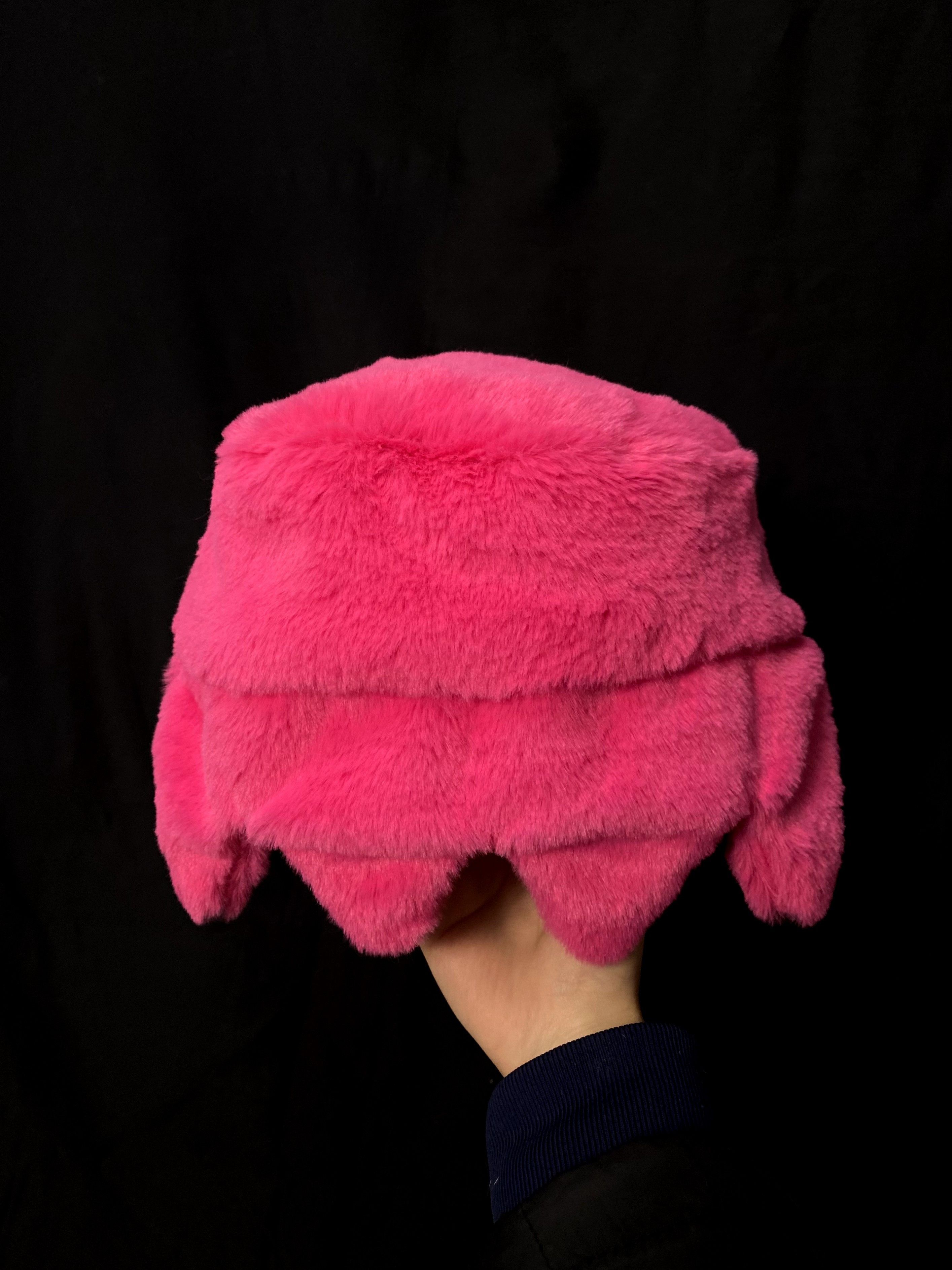 Japanese Brand Deadstock Glo Furry Glo Sun Rose Red Bucket Hat OS Size ONE SIZE - 4 Thumbnail