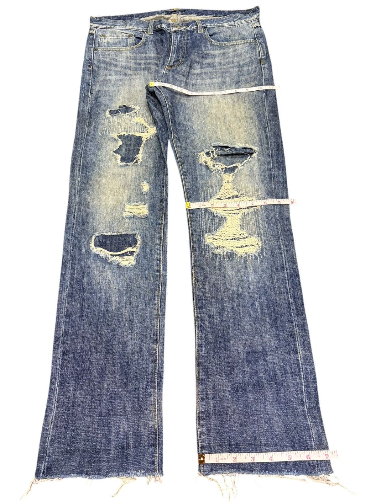 NANO universe Vintage Nano Universe Patchwork Distressed Jeans Size US 34 / EU 50 - 8 Thumbnail