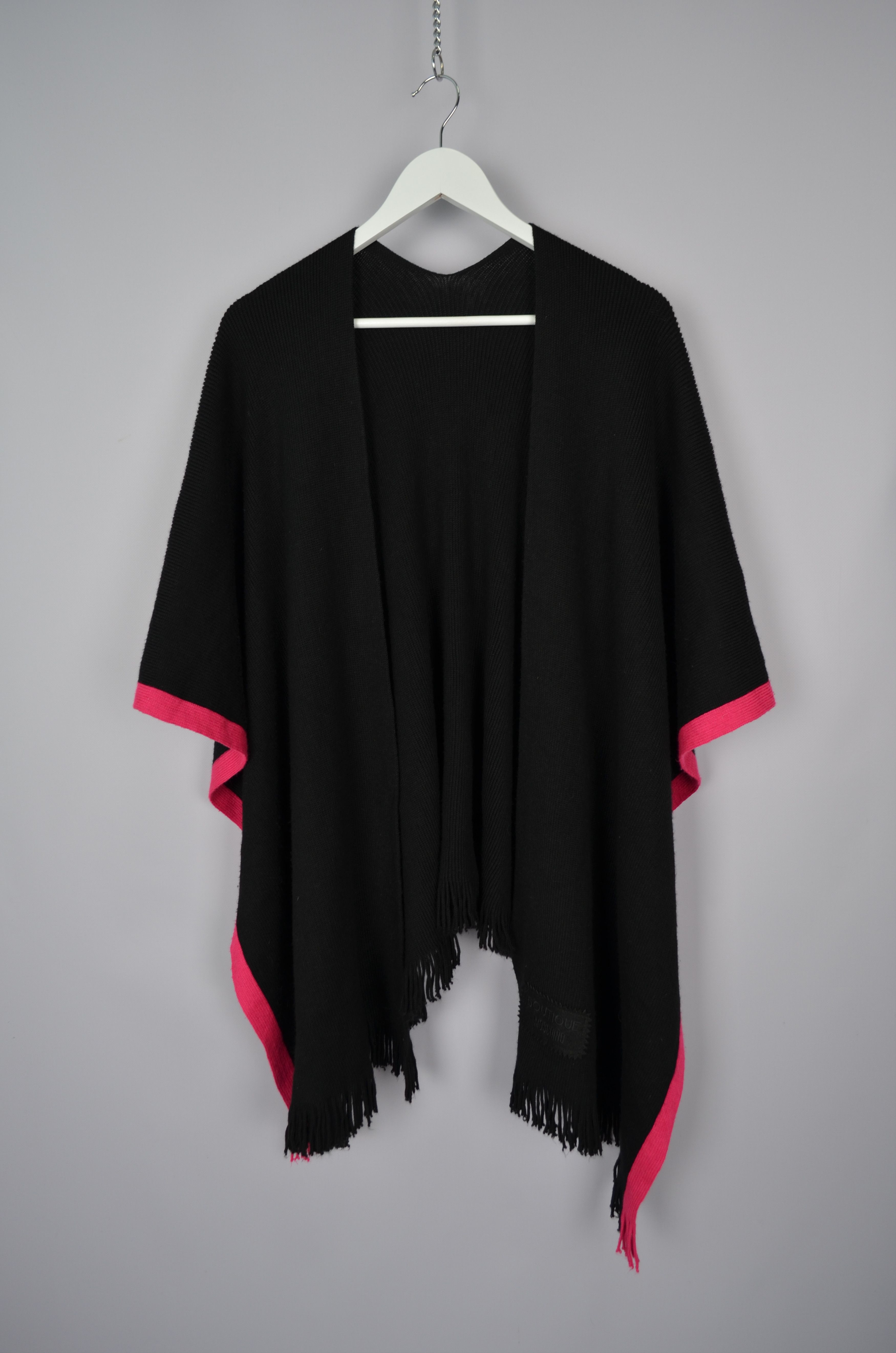 Designer × Moschino Moschino Boutique Larioseta Wool/Acryl Poncho Wrap OS Luxury Size ONE SIZE - 8 Thumbnail