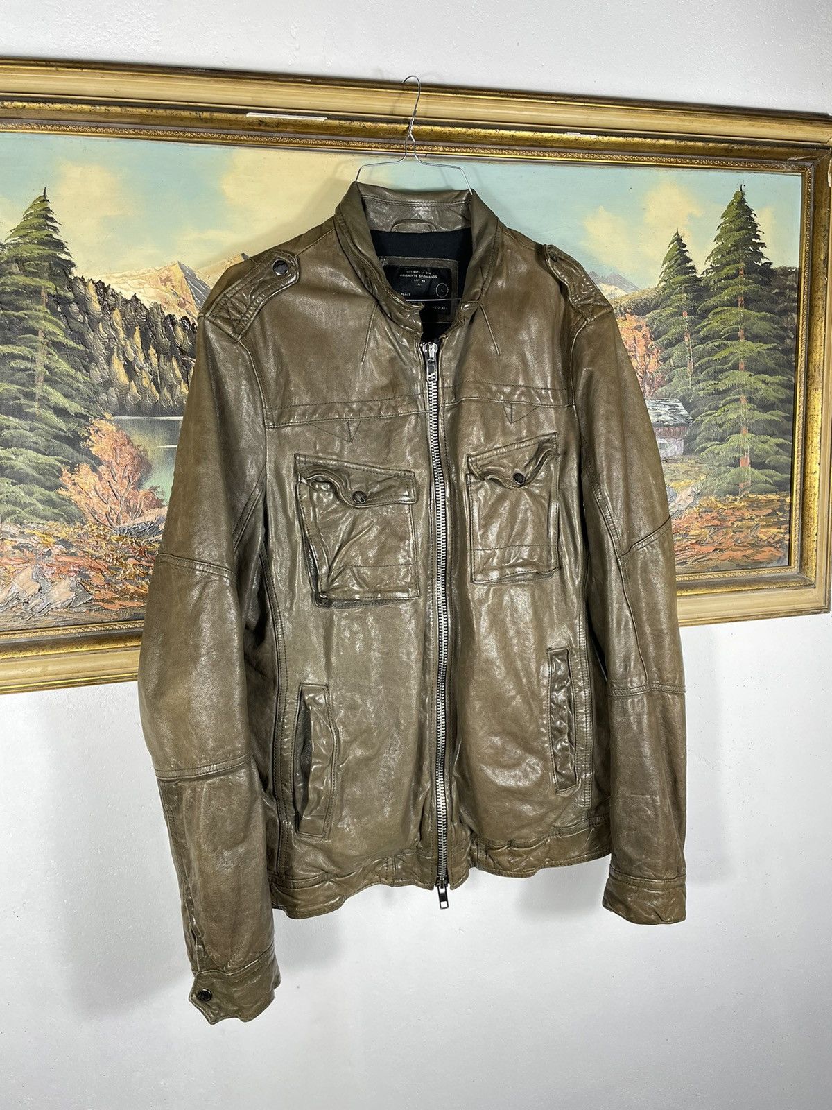 Allsaints × Japanese Brand Allsaints Spitalfields vintage retro y2k 00s leather jacket Size US L / EU 52-54 / 3 - 2 Thumbnail
