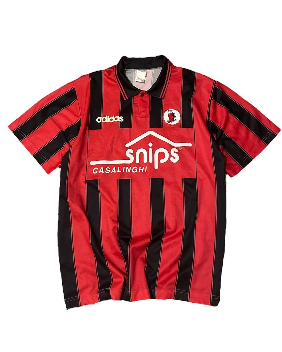 image of Adidas x Soccer Jersey Item Vintage Foggia Jersey Home 94/95 in Red/Black, Men's (Size Large)