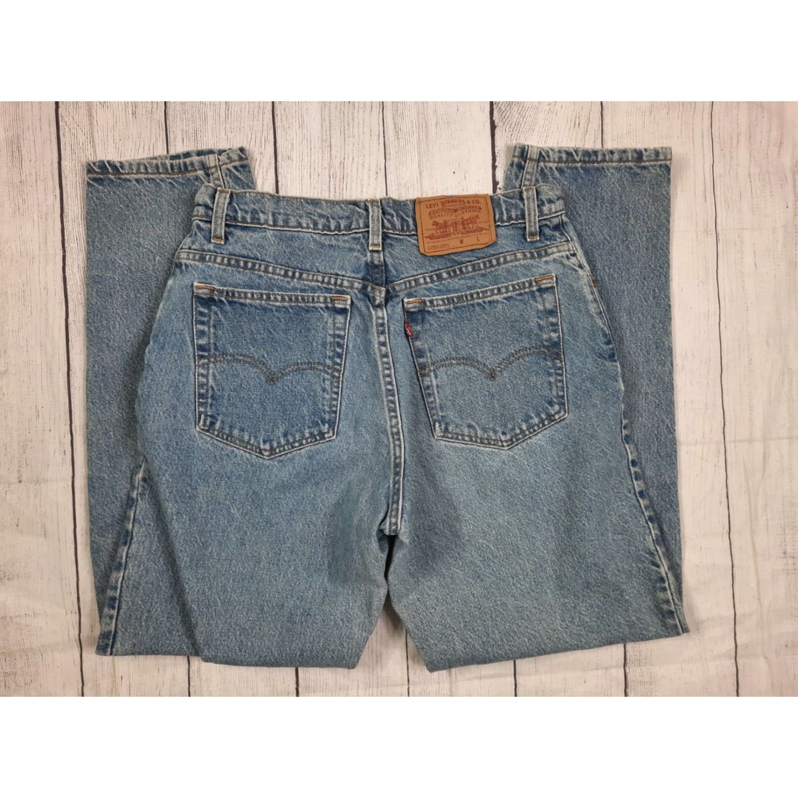 Levi's VINTAGE Levi's Made USA Denim Mom Jeans 17550-0291 High Waist Tapered 29x29 8 Blue Denim Jeans Womens 1980s USA Levi's Size 29" - 3 Thumbnail