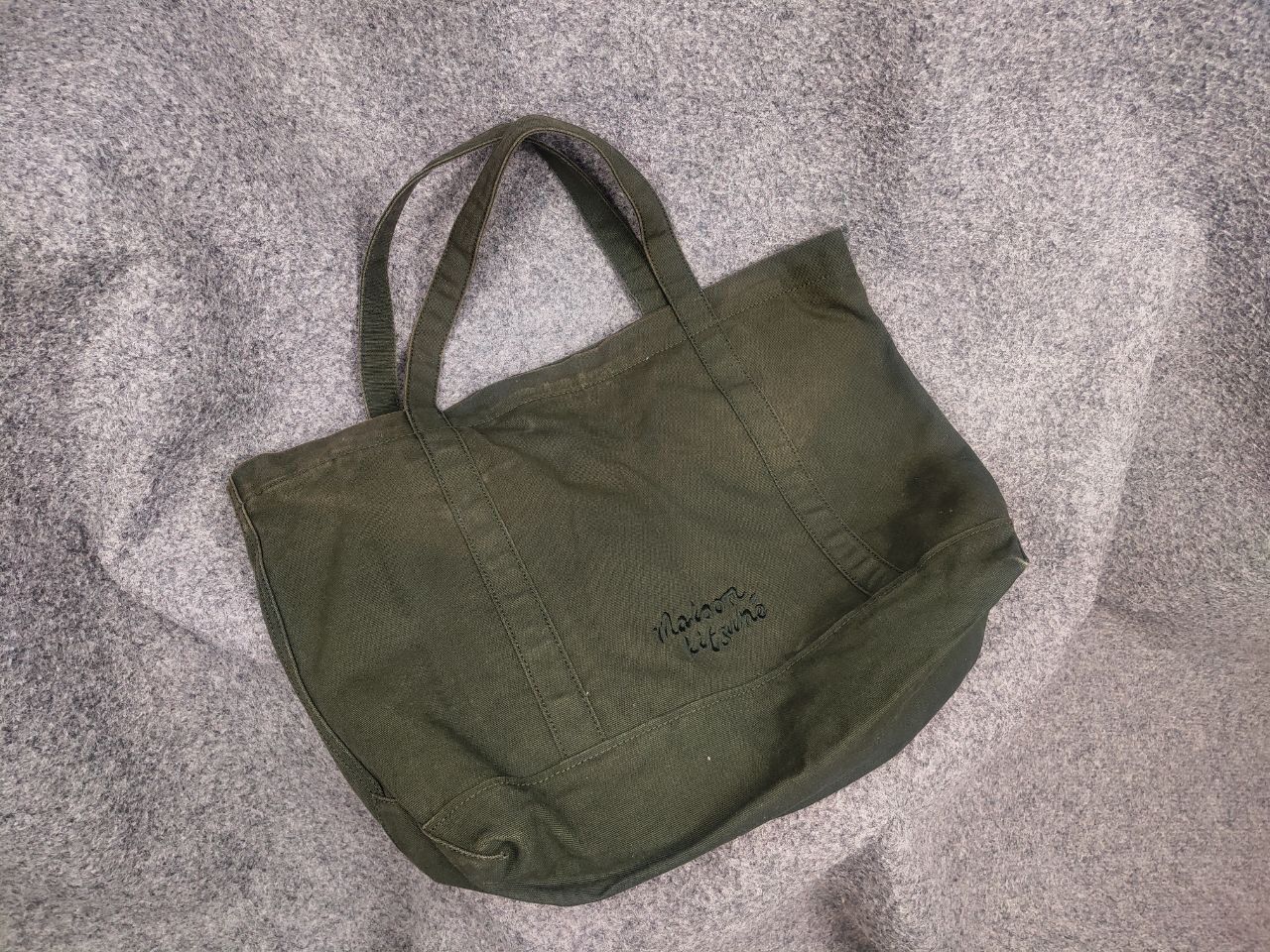 Maison Kitsune Maison Kitsuné Tote Fox Shopper Zip Bag Green Faded Color Size ONE SIZE - 6 Thumbnail