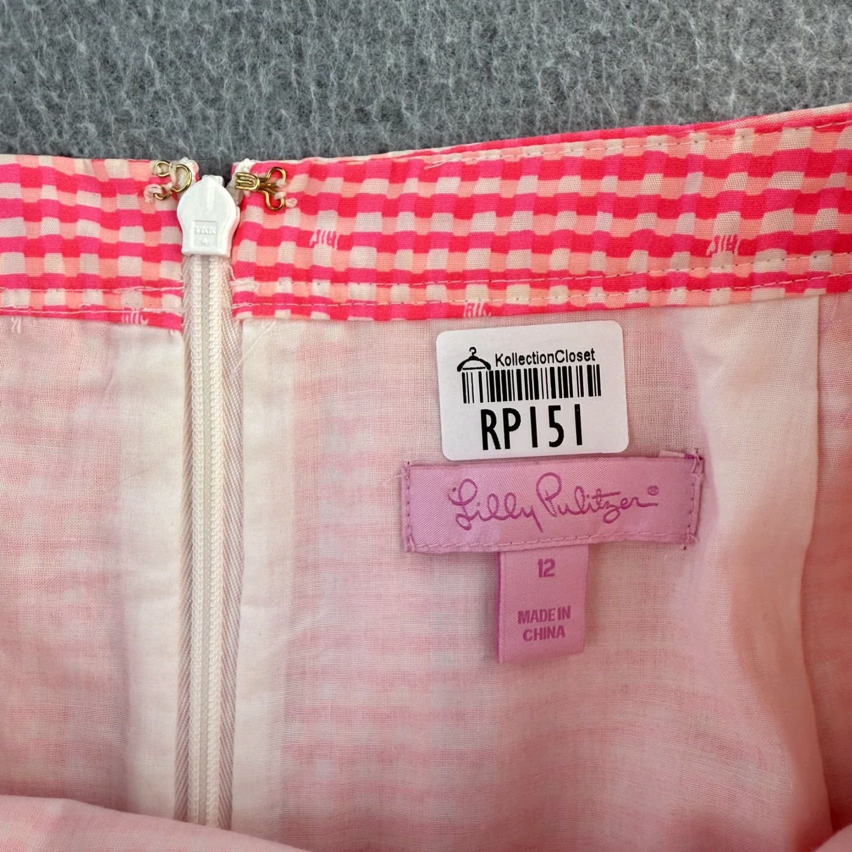 Lilly Pulitzer Lilly Pulitzer Skirt Womens 12 Pink White Scallop Peplum Ruffle Mini Preppy Skirt Color Pink Pattern Check? Size 34" / US 12 / IT 48 - 6 Thumbnail