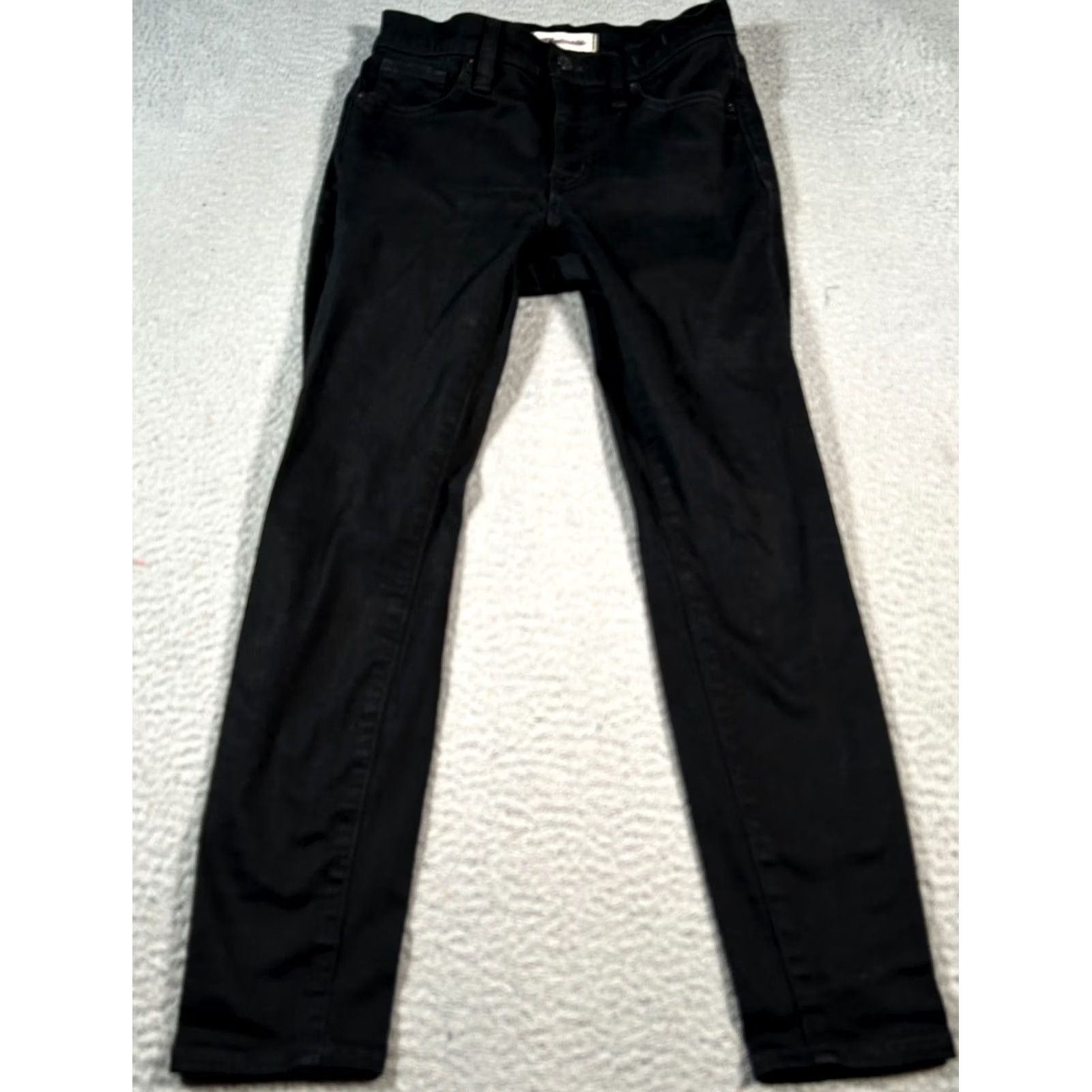 Madewell Madewell Jeans Womens 25S Black 9" High Rise Skinny Denim Cotton Stretch Jeans Size 42" / US 20 - 2 Thumbnail