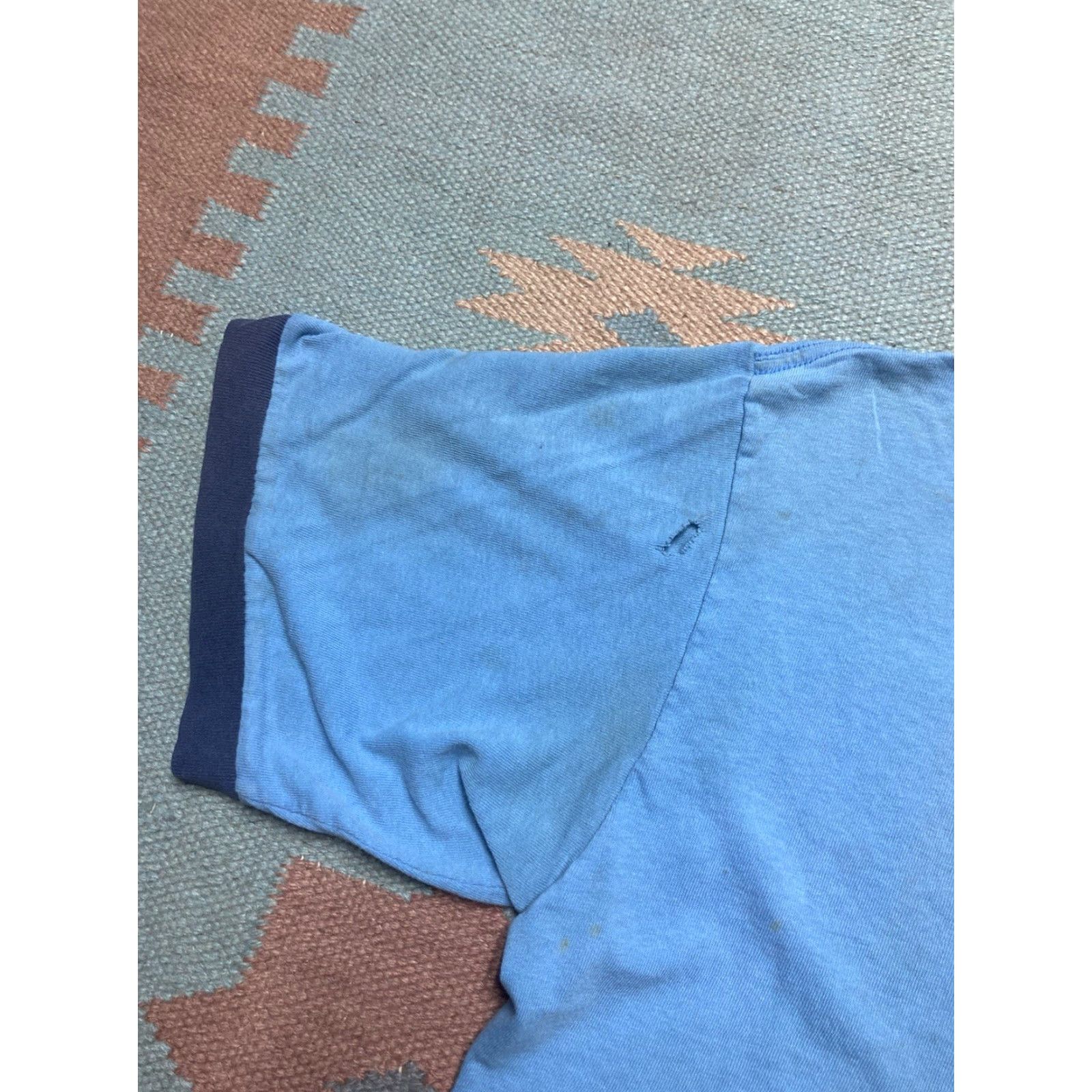 Nike VINTAGE Nike T-Shirt check logo distressed ringer spell out swoosh Medium Men Blue Size US M / EU 48-50 / 2 - 5 Thumbnail