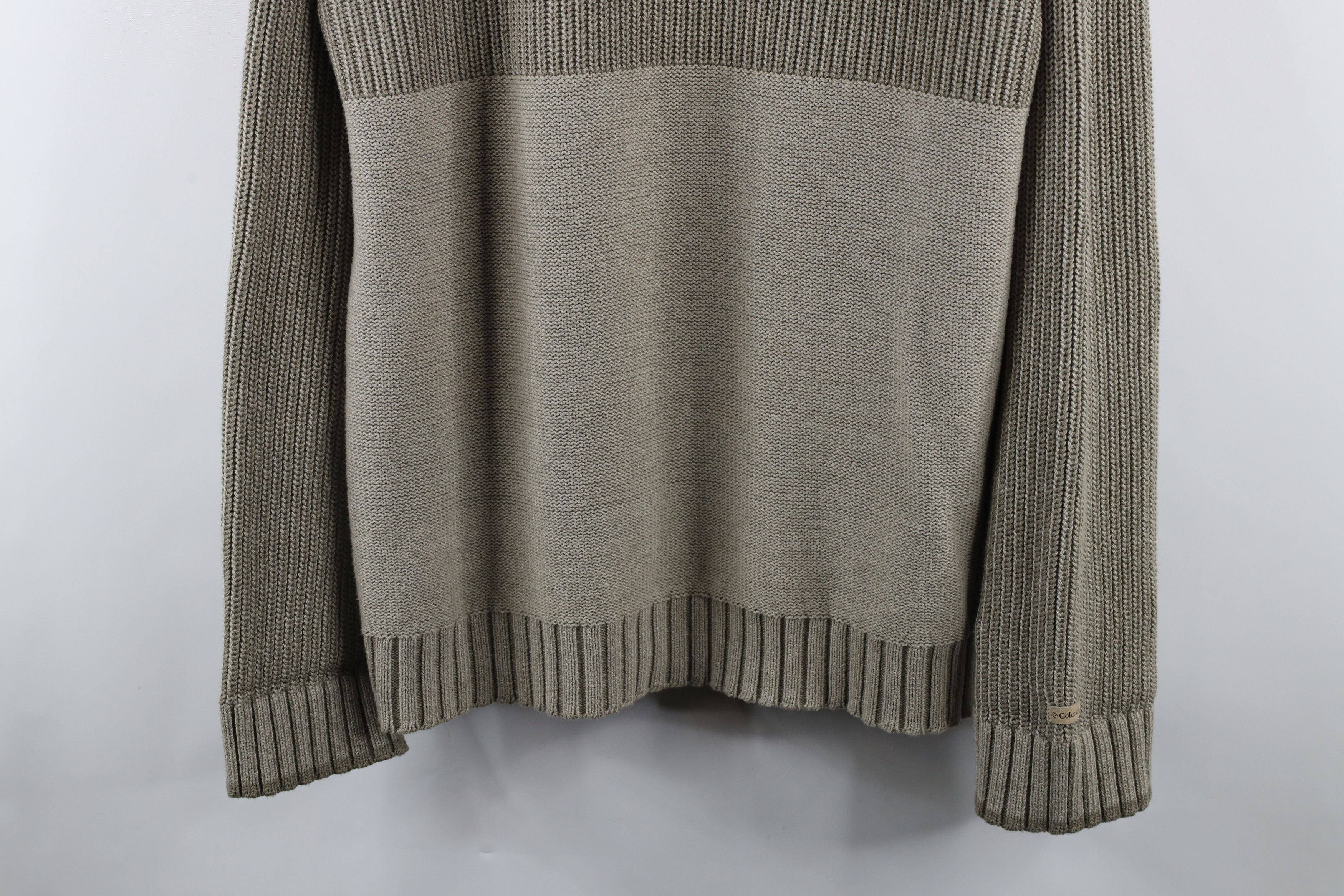 Columbia × Vintage Vintage 90s Columbia Ribbed Marled Knit Sweater Gray Cotton Size US L / EU 52-54 / 3 - 3 Thumbnail