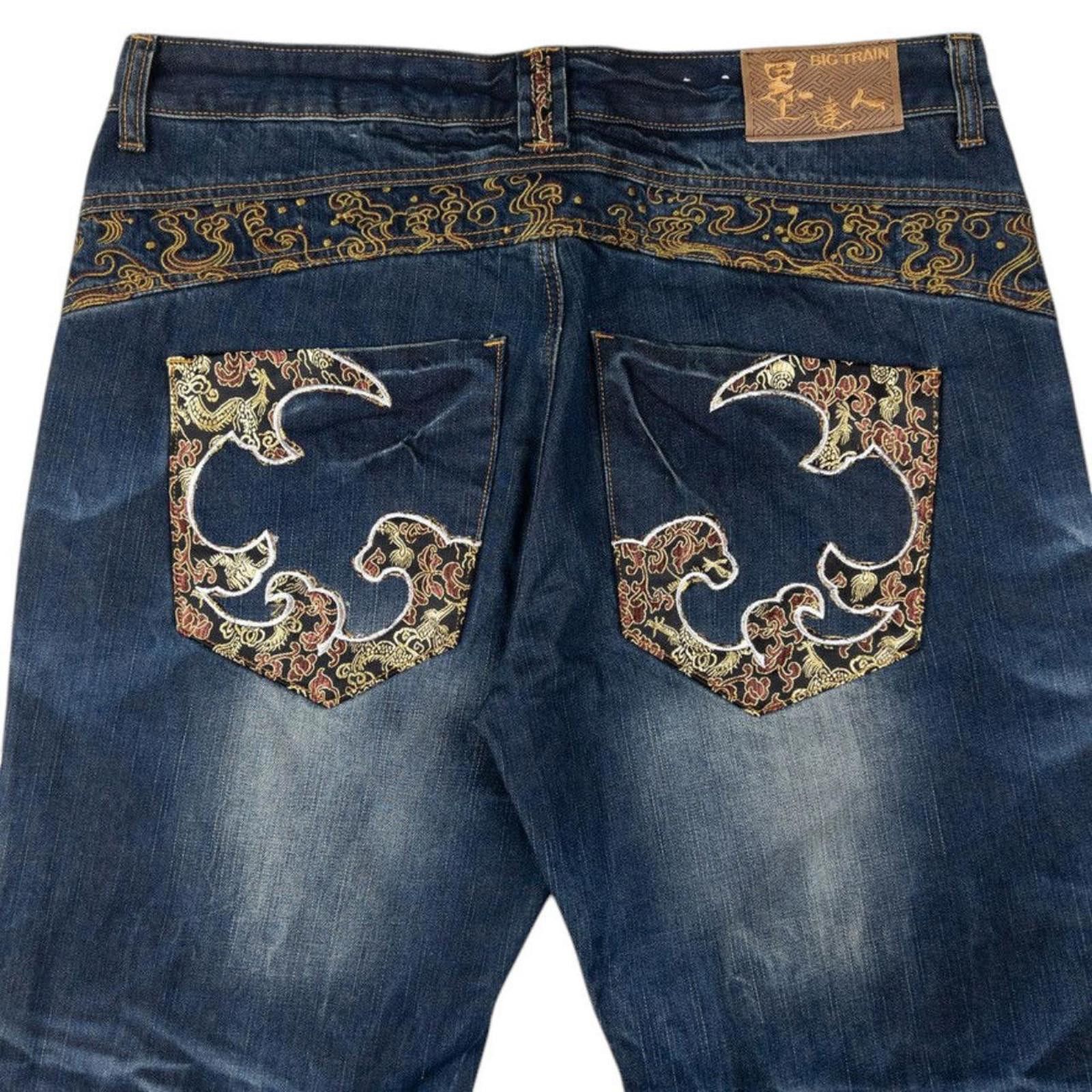Other Vintage Big Train Embroidered Patchwork Denim Jeans Size W36 Size US 36 / EU 52 - 2 Thumbnail