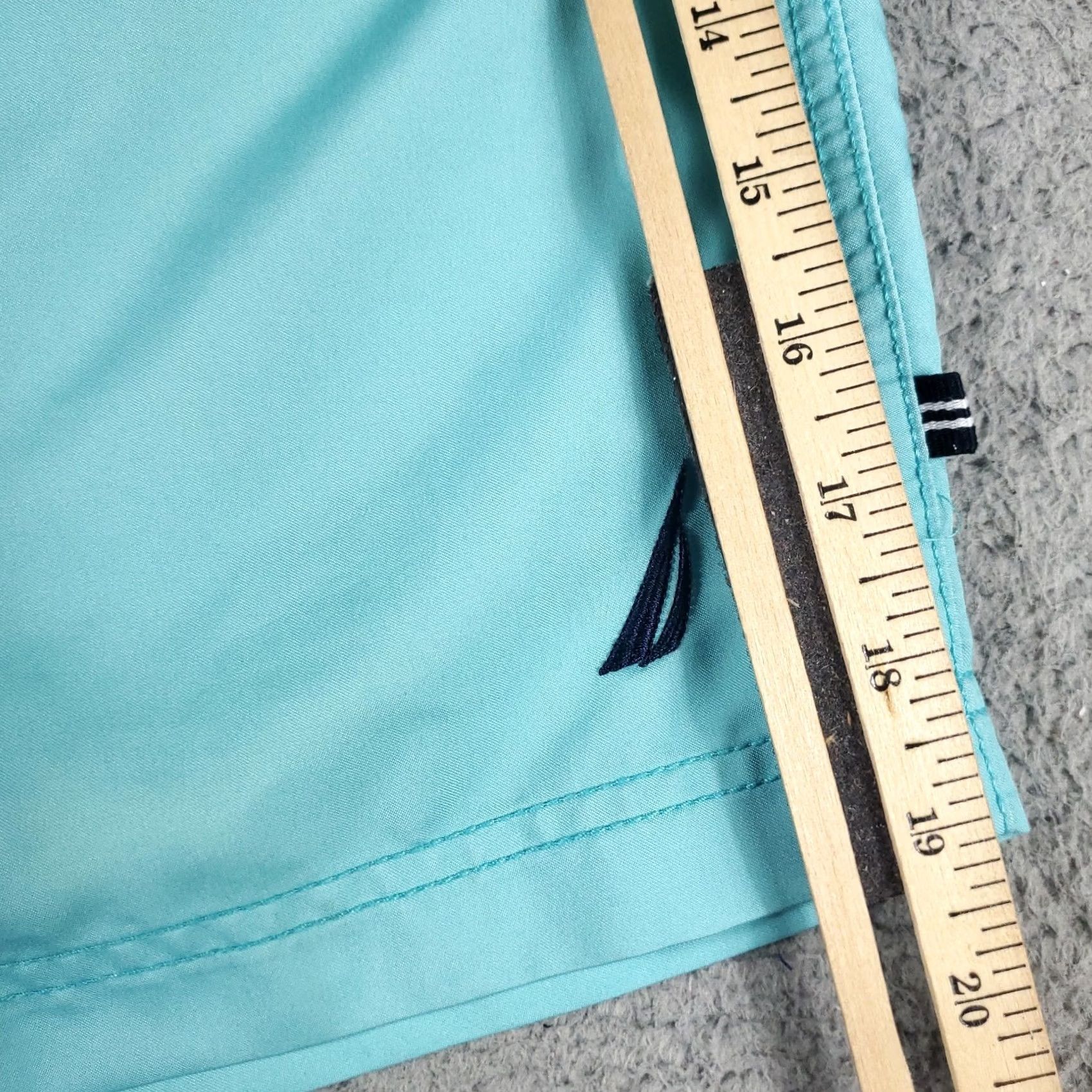 Nautica VINTAGE Nautica Mens 36 Blue Striped Tropical Beach Surf Board Swim Trunks Aloha Hawaiian Beach Size US 36 / EU 52 - 5 Thumbnail