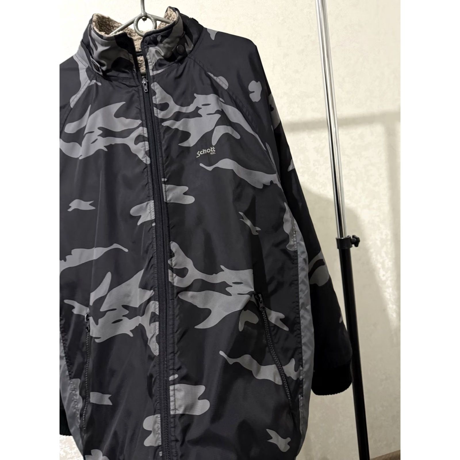Schott VINTAGE Schott NYC Army Camouflage Jacket Men L Black 90s Scott N.y.c Easy Rider Camouflage Jacket Mens Size US L / EU 52-54 / 3 - 5 Thumbnail