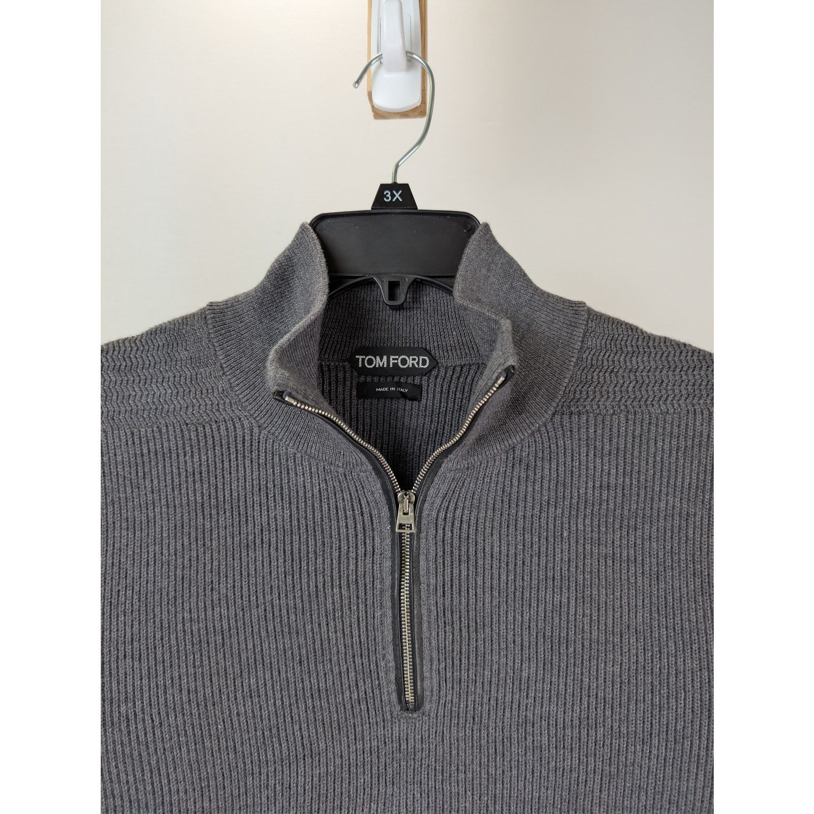Tom Ford o1rshd1 CC20 Zipper Hi-Neck Sweatshirt in Grey Size US M / EU 48-50 / 2 - 7 Thumbnail