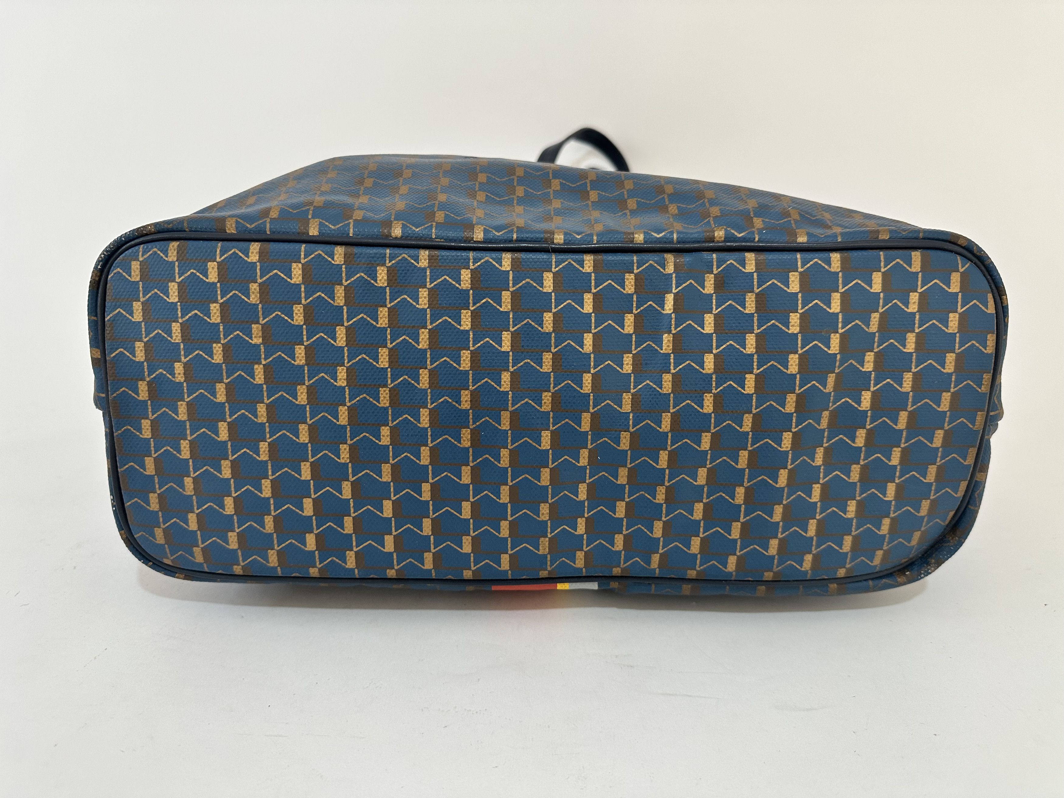 Moynat Moynat Blue Monogram Coated Canvas and Leather Tote Size ONE SIZE - 6 Thumbnail
