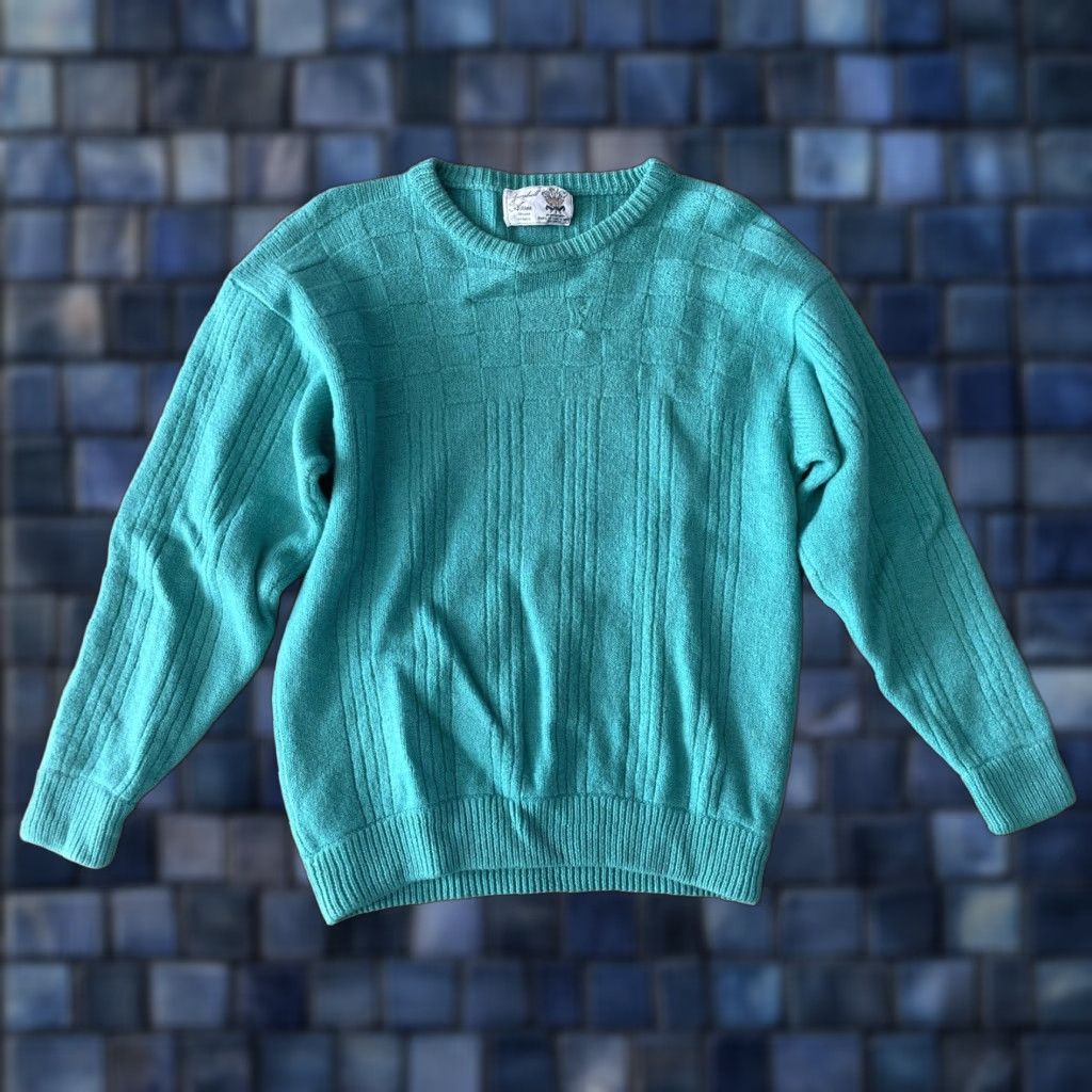 Turnbull & Asser VINTAGE Turnbull & Asser Sweater Mens S Crew Neck Merino Wool Blue 80s Classic Retro Preppy Turquoise Pullover Knit Size US S / EU 44-46 / 1 - 1 Thumbnail