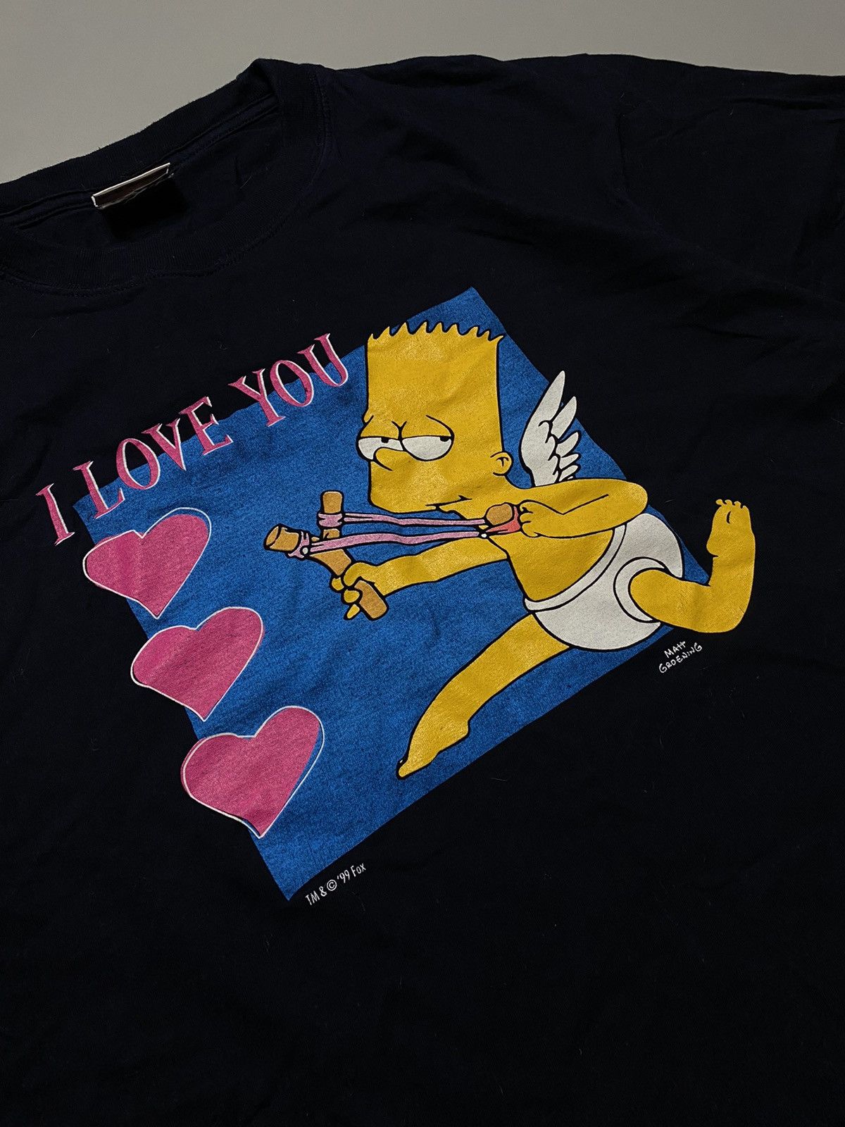 Fox Racing × The Simpsons × Vintage RARE! 1999 The Simpson Matt Groening “I Love You” t-shirt Size US M / EU 48-50 / 2 - 3 Thumbnail