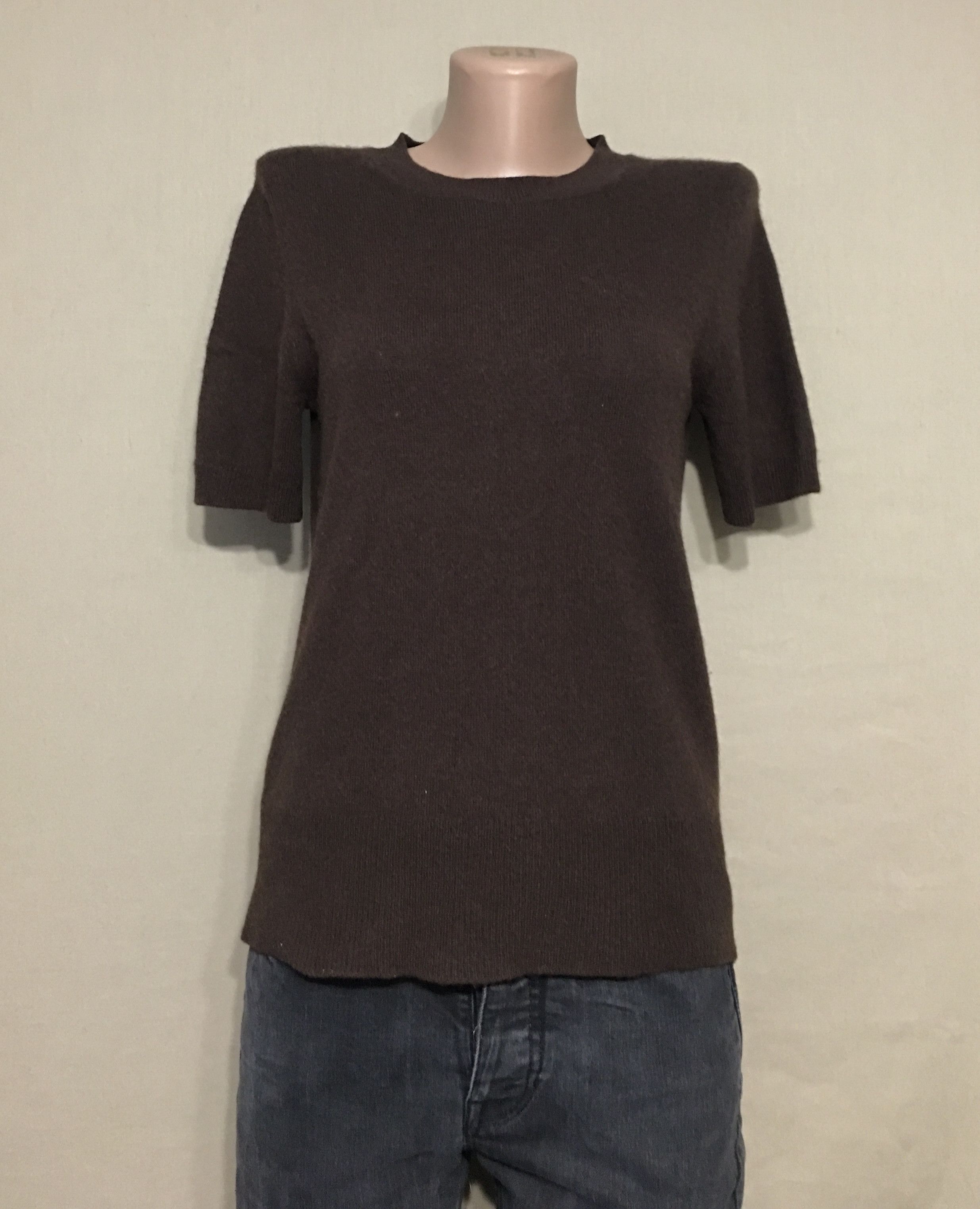 Pringle Of Scotland Pringle of Scotland Cashmere Brown Short Sleeve Jumper Top Size S / US 4 / IT 40 - 2 Thumbnail