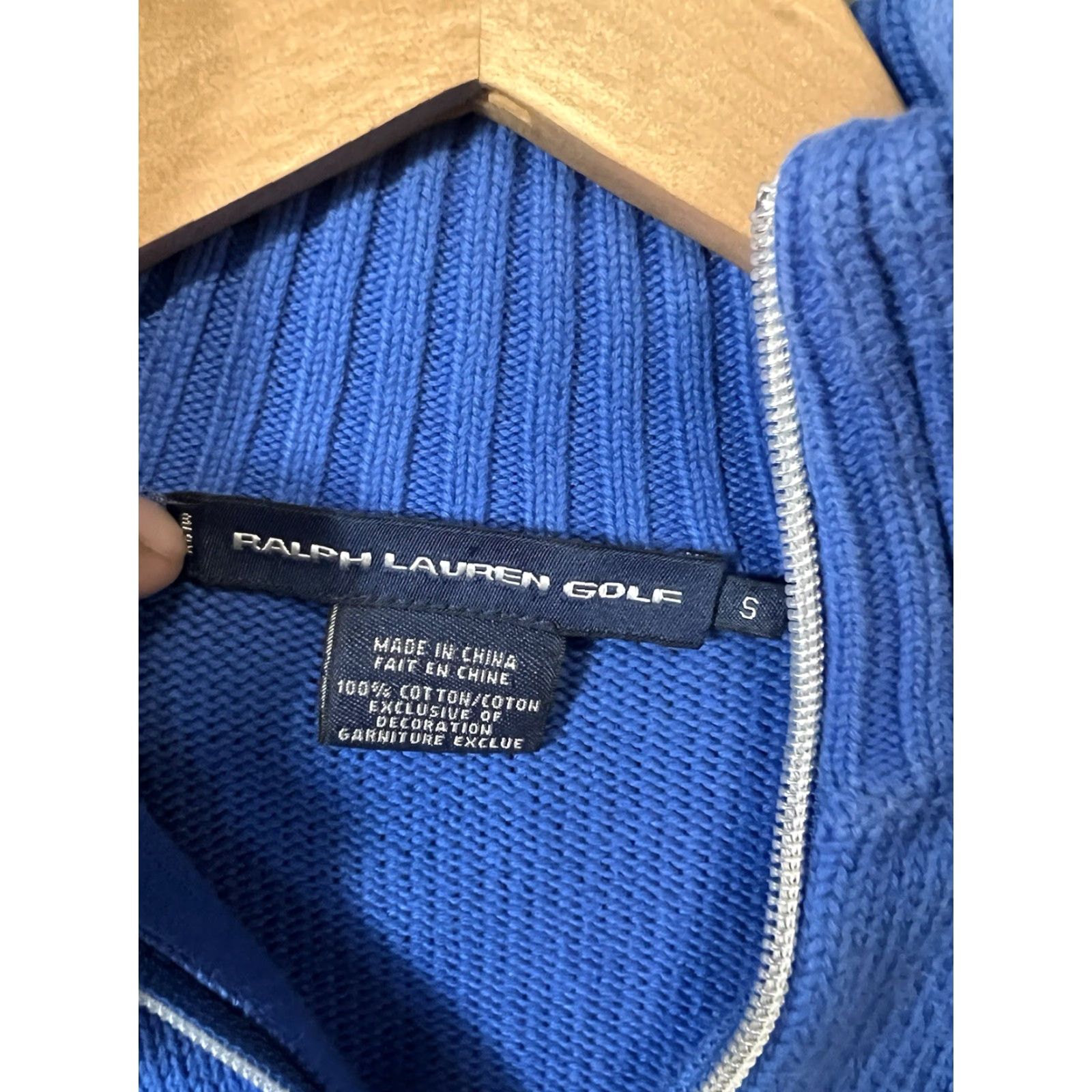 Ralph Lauren VINTAGE Ralph Lauren Golf Polo Womens Blue Knit Long Sleeve Full Zip Small Sweater Size S / US 4 / IT 40 - 3 Thumbnail