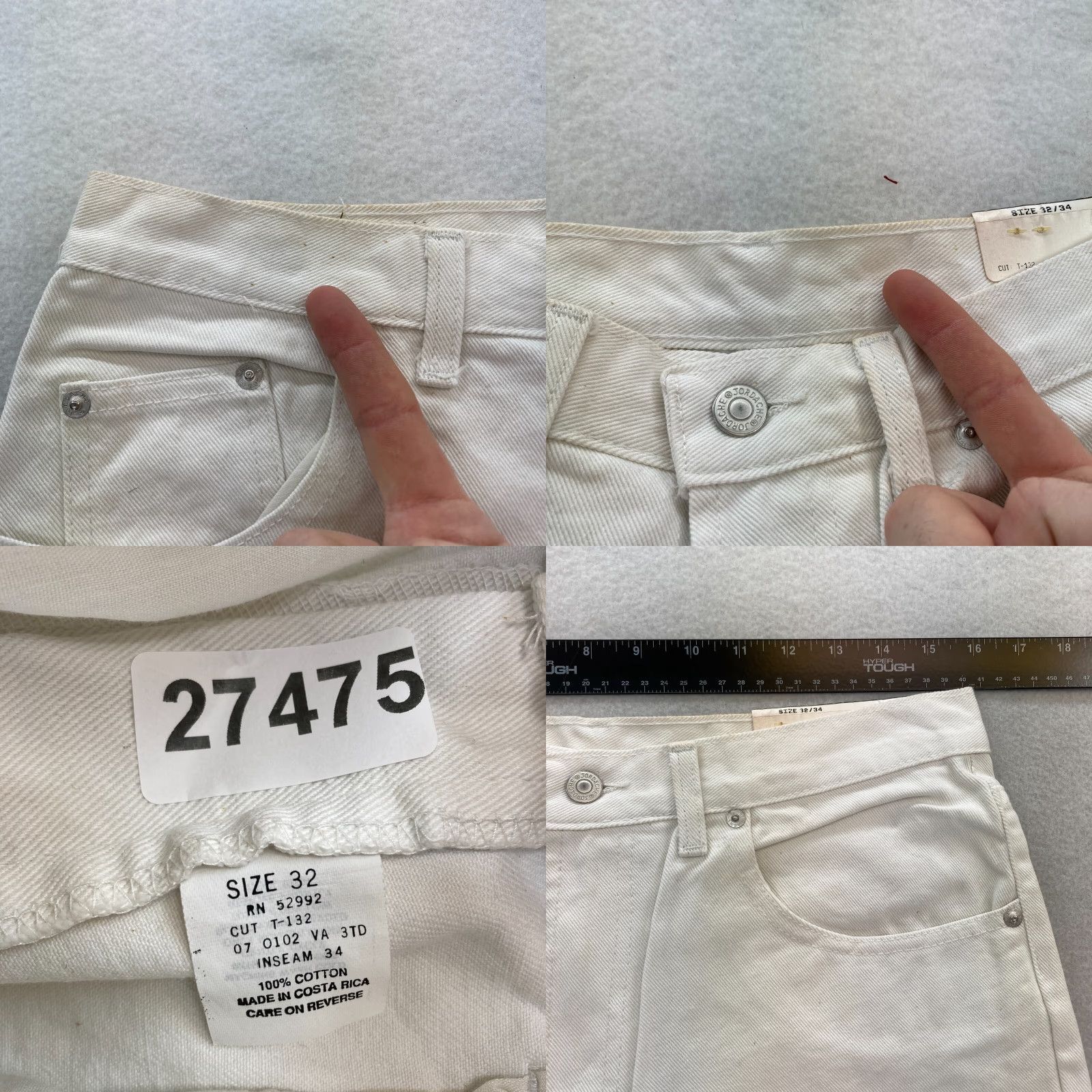 Jordache VINTAGE Jordache Jeans Mens 32x34 Easy Fit Tapered Leg White Denim Western Y2K Size US 32 / EU 48 - 8 Thumbnail