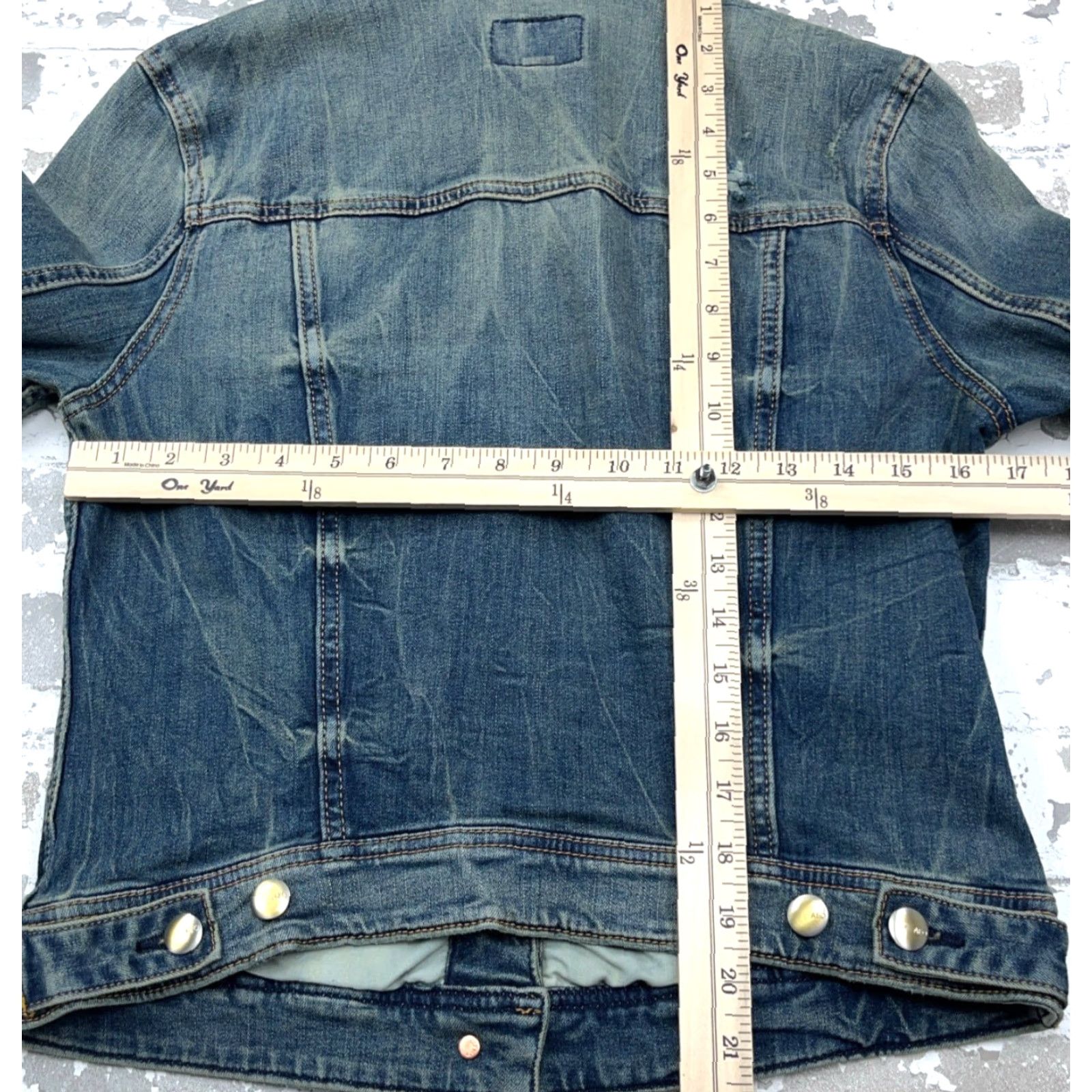 American Eagle Outfitters American Eagle Outfitters Denim Jacket Women L Blue Cropped Trucker Retro 80s 90s Biker Style Casual Size 36" / US 14 / IT 50 - 5 Thumbnail