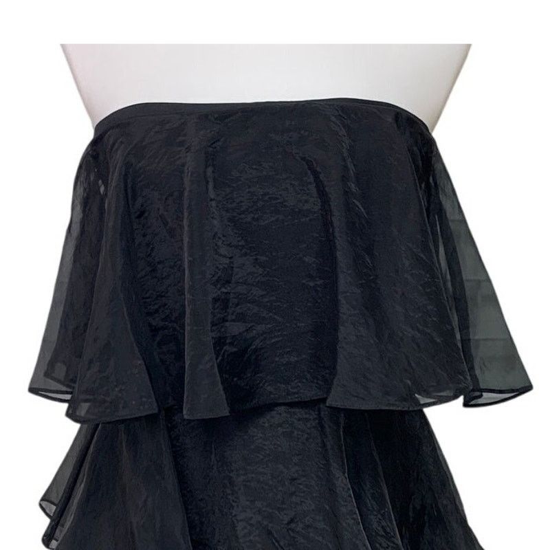 American Eagle Outfitters American Eagle Womens Med Strapless Black Ruffled Mini Dress Size M / US 6-8 / IT 42-44 - 3 Thumbnail