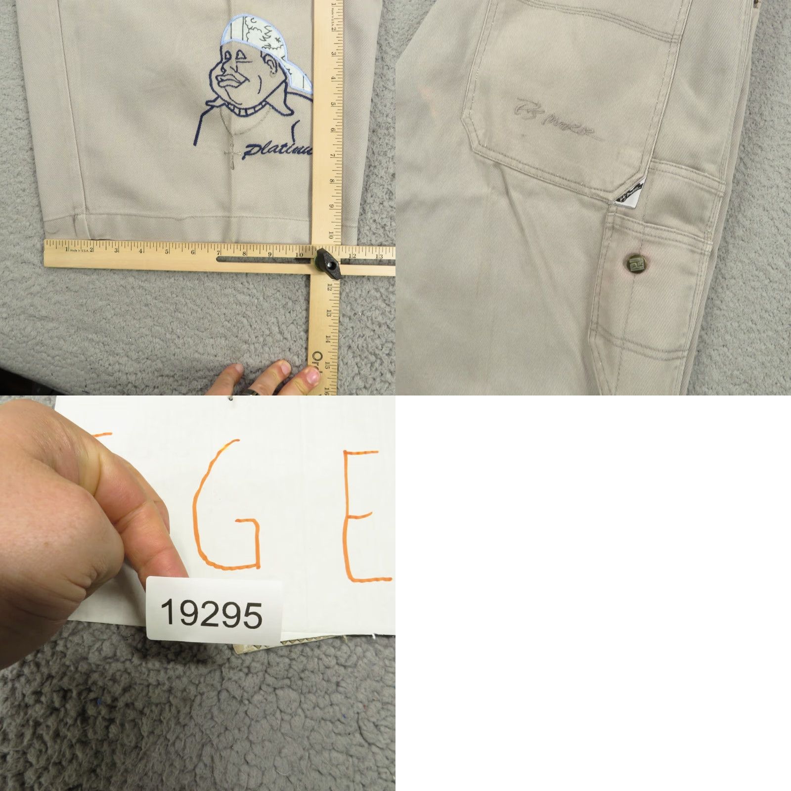 Vintage VTG PJ MARK Baggy Shorts Mens 36 Y2K Fat Albert Platinum Carpenter Skater 90s Hip Hop Denim Gray 5-Pocket Size US 36 / EU 52 - 9 Thumbnail