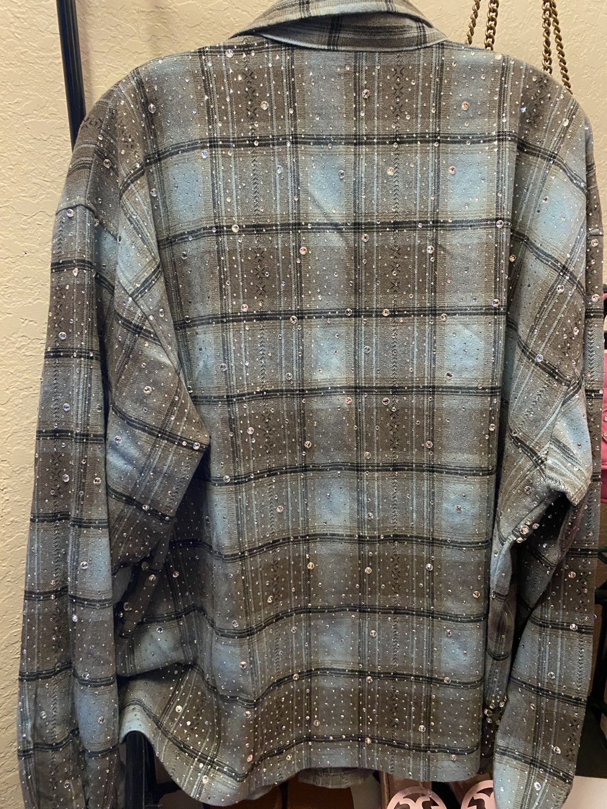 Vale Vale Rhinestone embezzled plaid jacket Size US XL / EU 56 / 4 - 2 Thumbnail