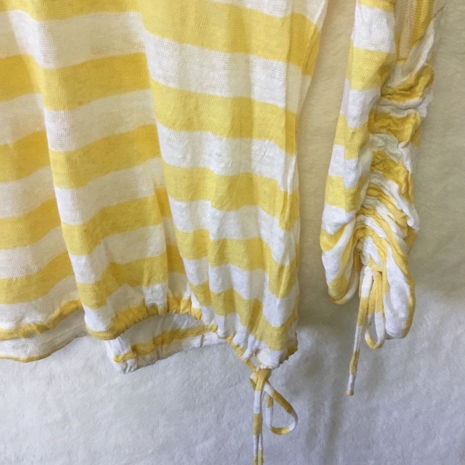 Coldwater Creek Coldwater Creek Yellow Stripped Long Sleeve Shirt Size XS / US 0-2 / IT 36-38 - 4 Thumbnail