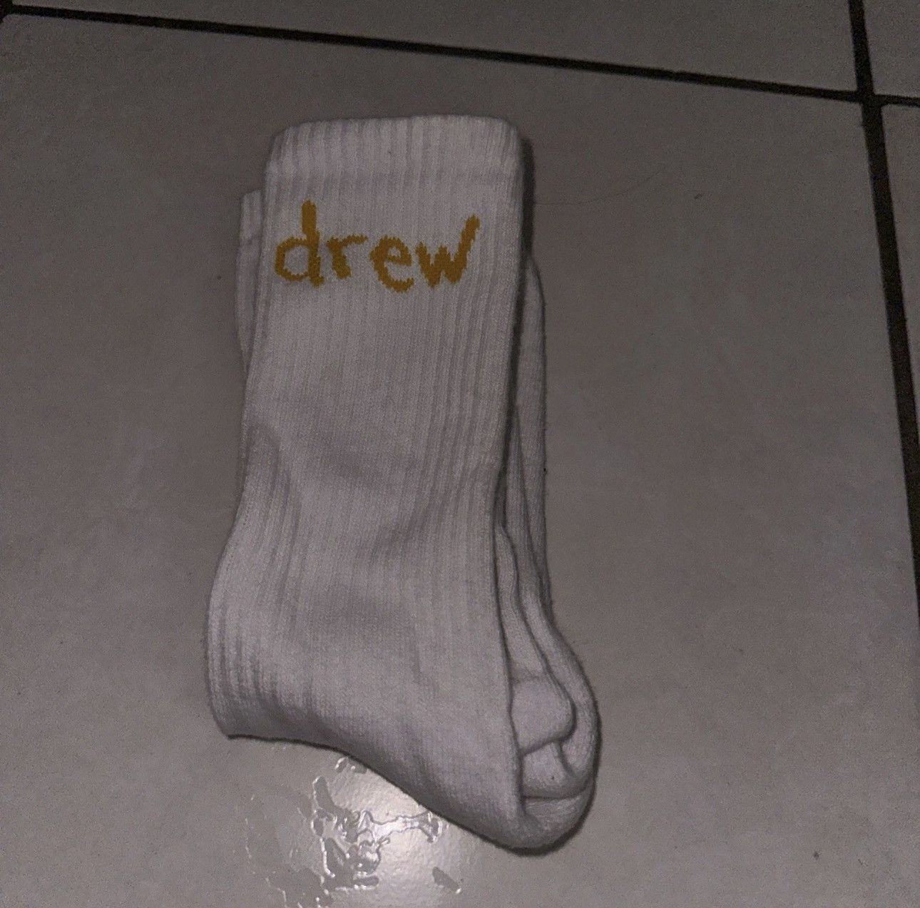 Drew House Authentic Drew Socks ( White ) OS New Without Packaging Size ONE SIZE - 1 Thumbnail