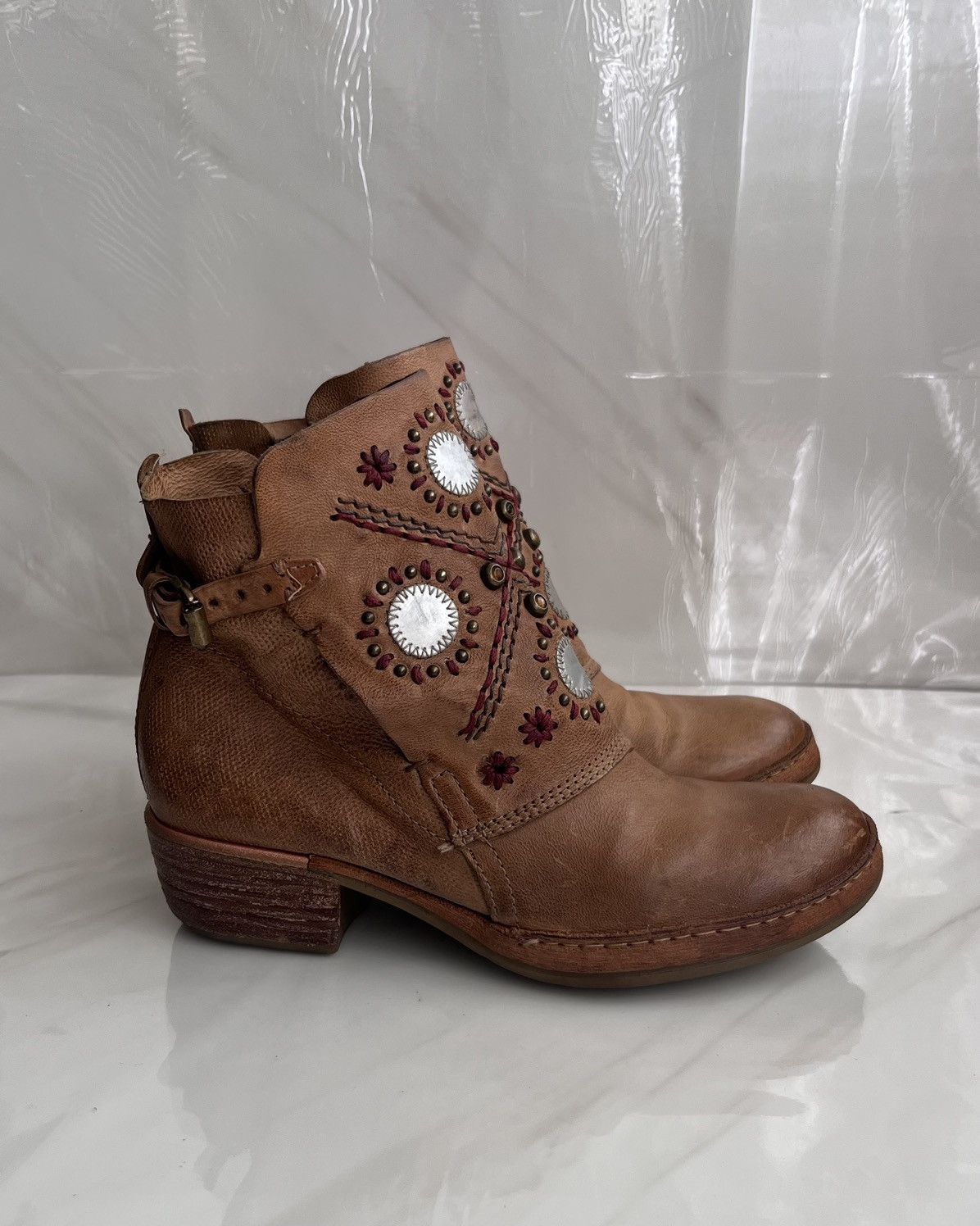 A.S.98 As 98 Airstep Zipper Boho Biker brown distressed boot Size US 8 / IT 38 - 4 Thumbnail