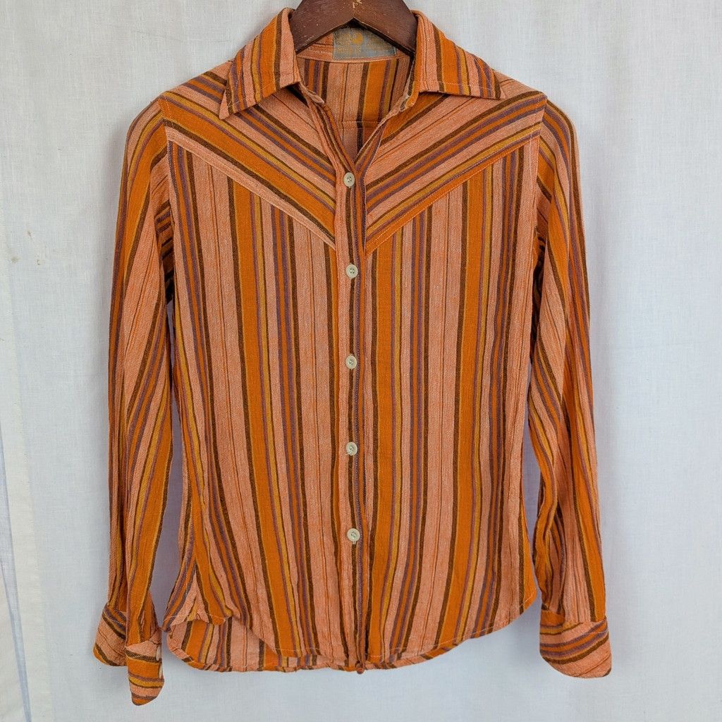 Vintage Vintage Santa Cruz Imports Striped Indian Cotton Hippie Top Size L / US 10 / IT 46 - 5 Thumbnail