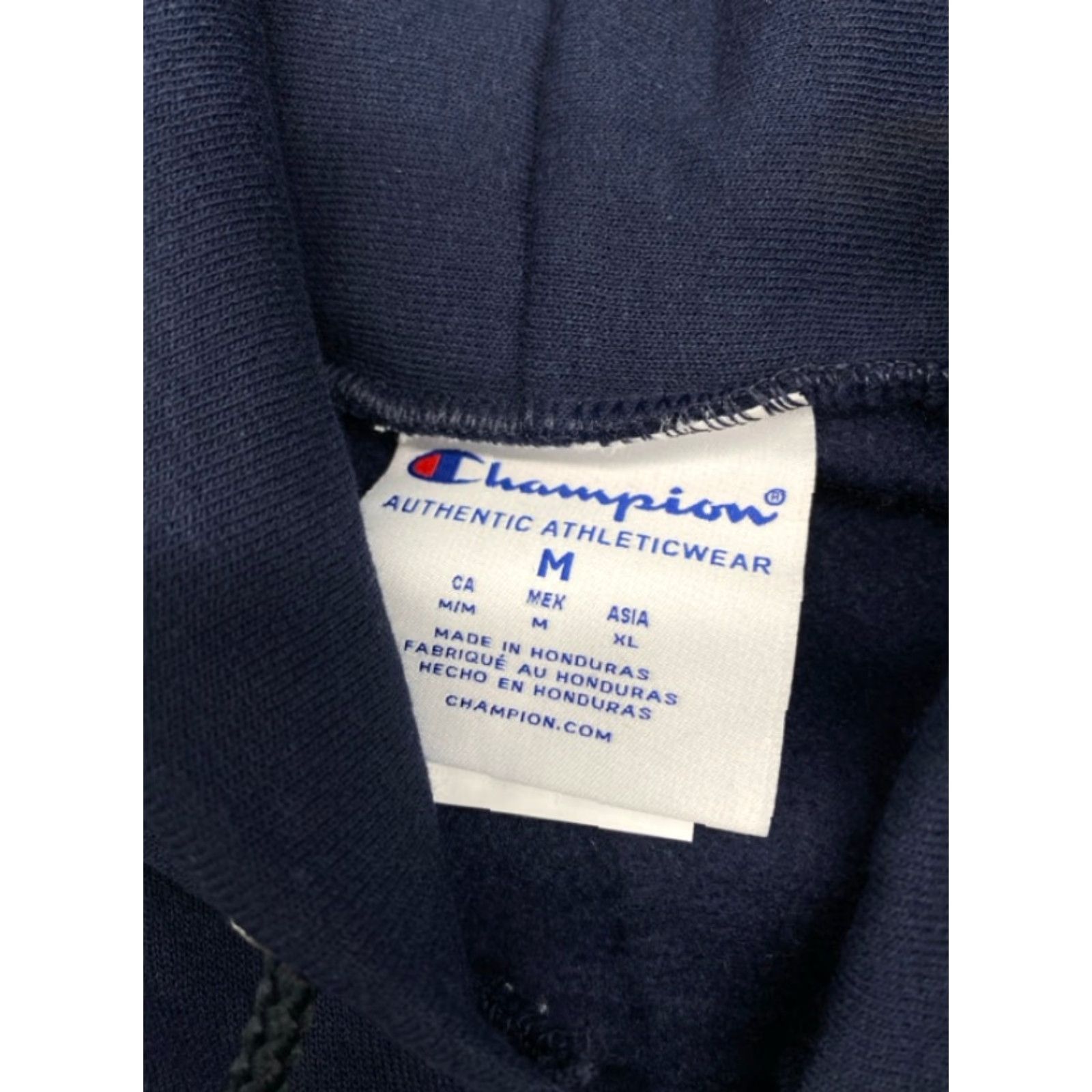 Champion VINTAGE Champion Hoodie Mens M Navy Blue Fleece Pockets Logo 90s Size US M / EU 48-50 / 2 - 7 Thumbnail
