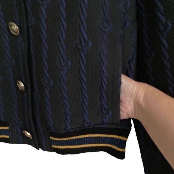 3.1 Phillip Lim 3.1 Phillip Lim Brocade cable print Varsity Bomber blue Size XS / US 0-2 / IT 36-38 - 11 Thumbnail