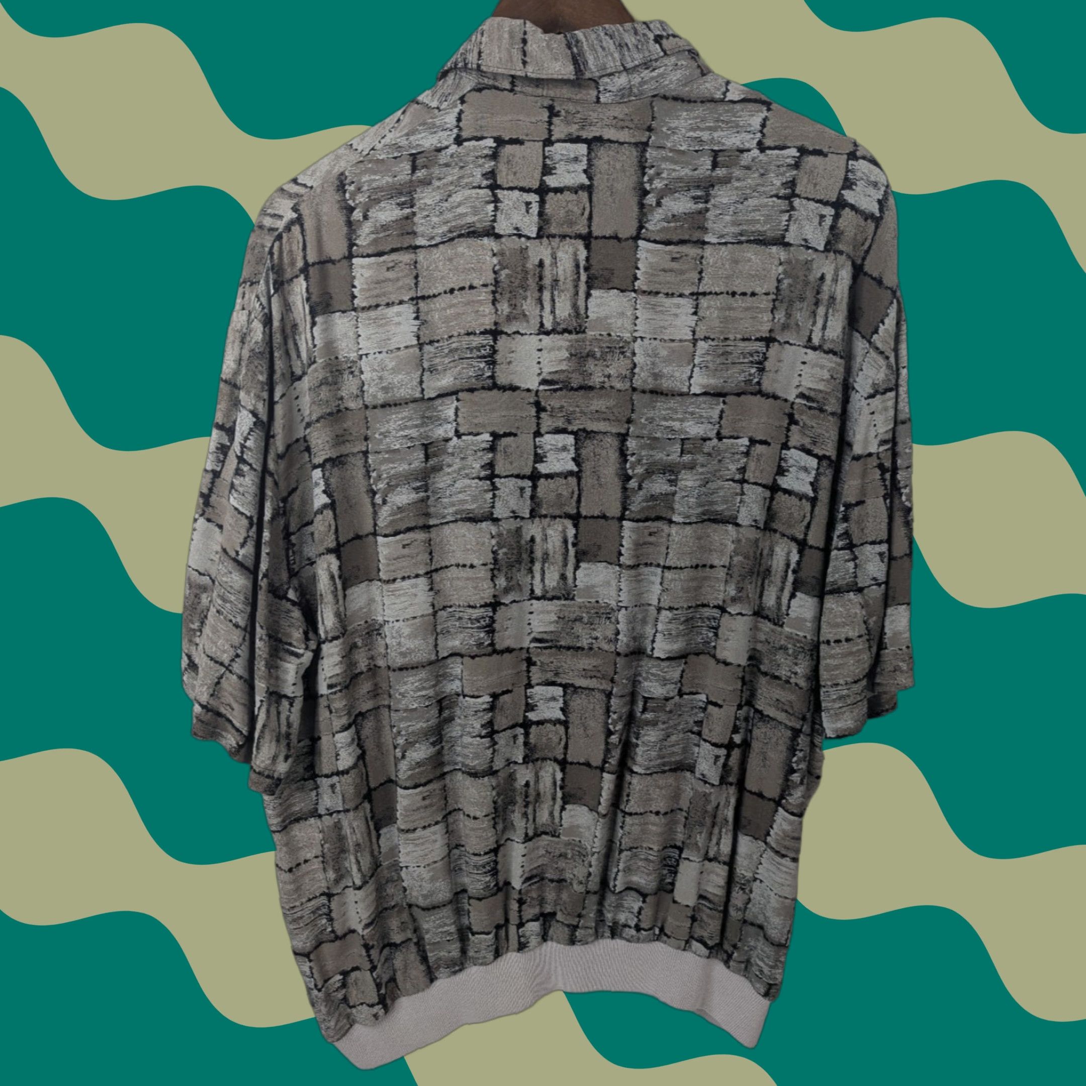 Vintage VINTAGE Alan Stuart Gray Abstract Banded Waist Polo Shirt Mens XL Gray Polo Shirt XL Mens Size US XL / EU 56 / 4 - 1 Thumbnail