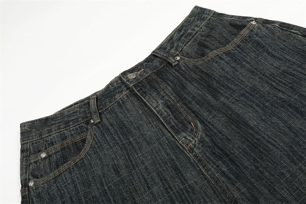 Vintage Men's vintage loose wide-leg striped straight jeans y2k Size US 32 / EU 48 - 3 Thumbnail
