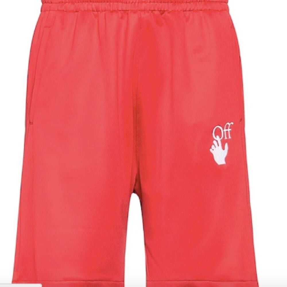 Off-White Off-White Hand Logo Shorts Red M Size US 30 / EU 46 - 2 Thumbnail
