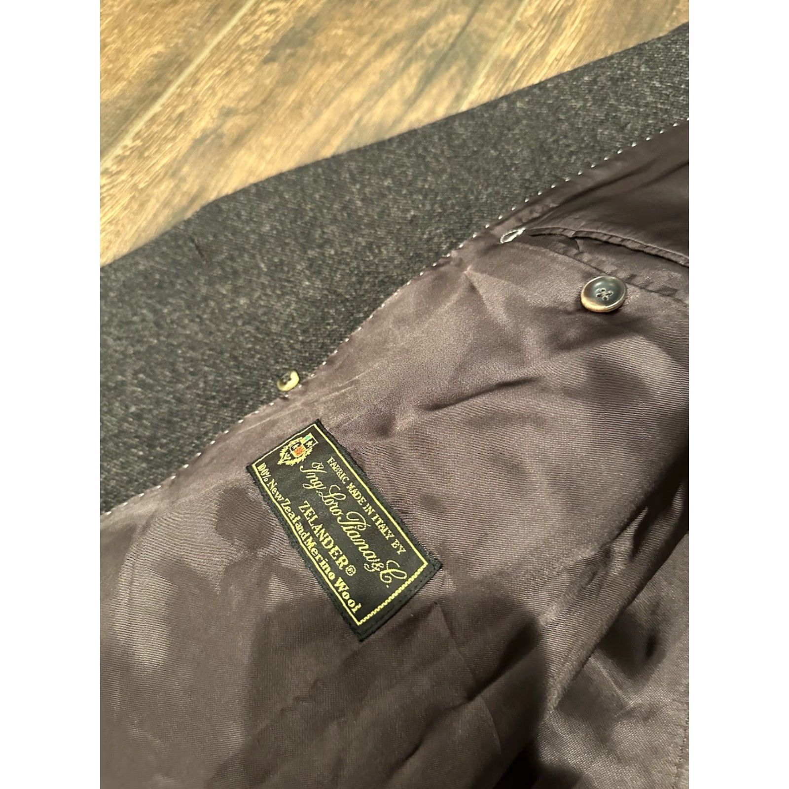 Vintage Carl Gross Black Line x Loro Piana 48R Sport Coat Mens Wool Gray Double-Breasted Notch Lapel 4-Button Regular Vintage No Size 48R - 7 Thumbnail
