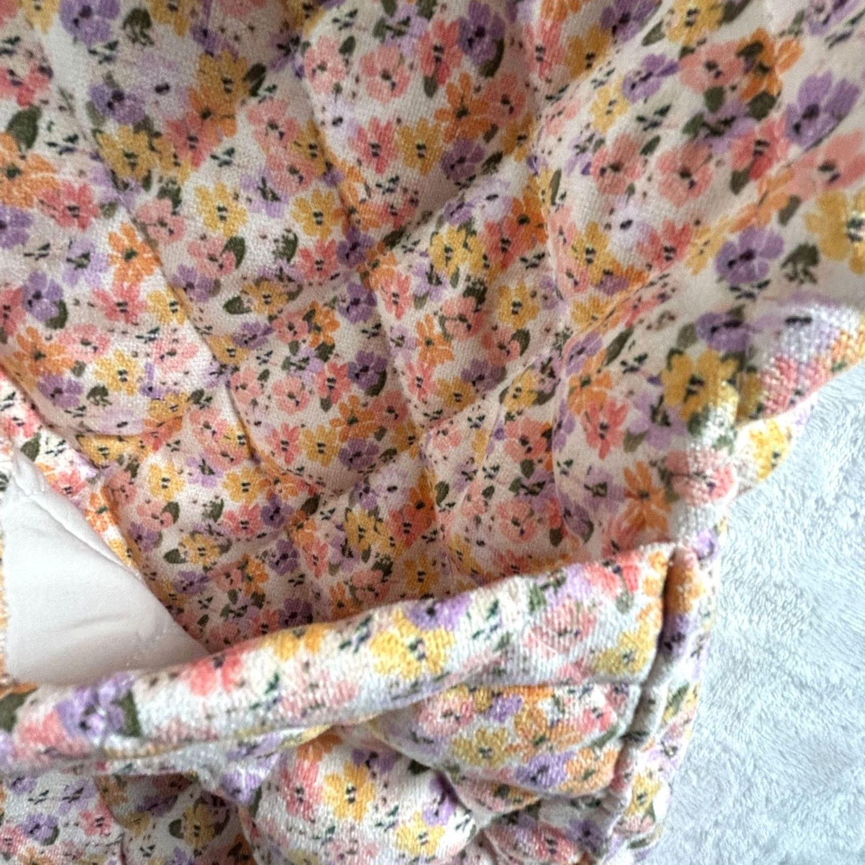 Vintage Sadie & Sage Womens Floral Quilted Jacket Large Peach Button Front Pockets New Size L / US 10 / IT 46 - 7 Thumbnail