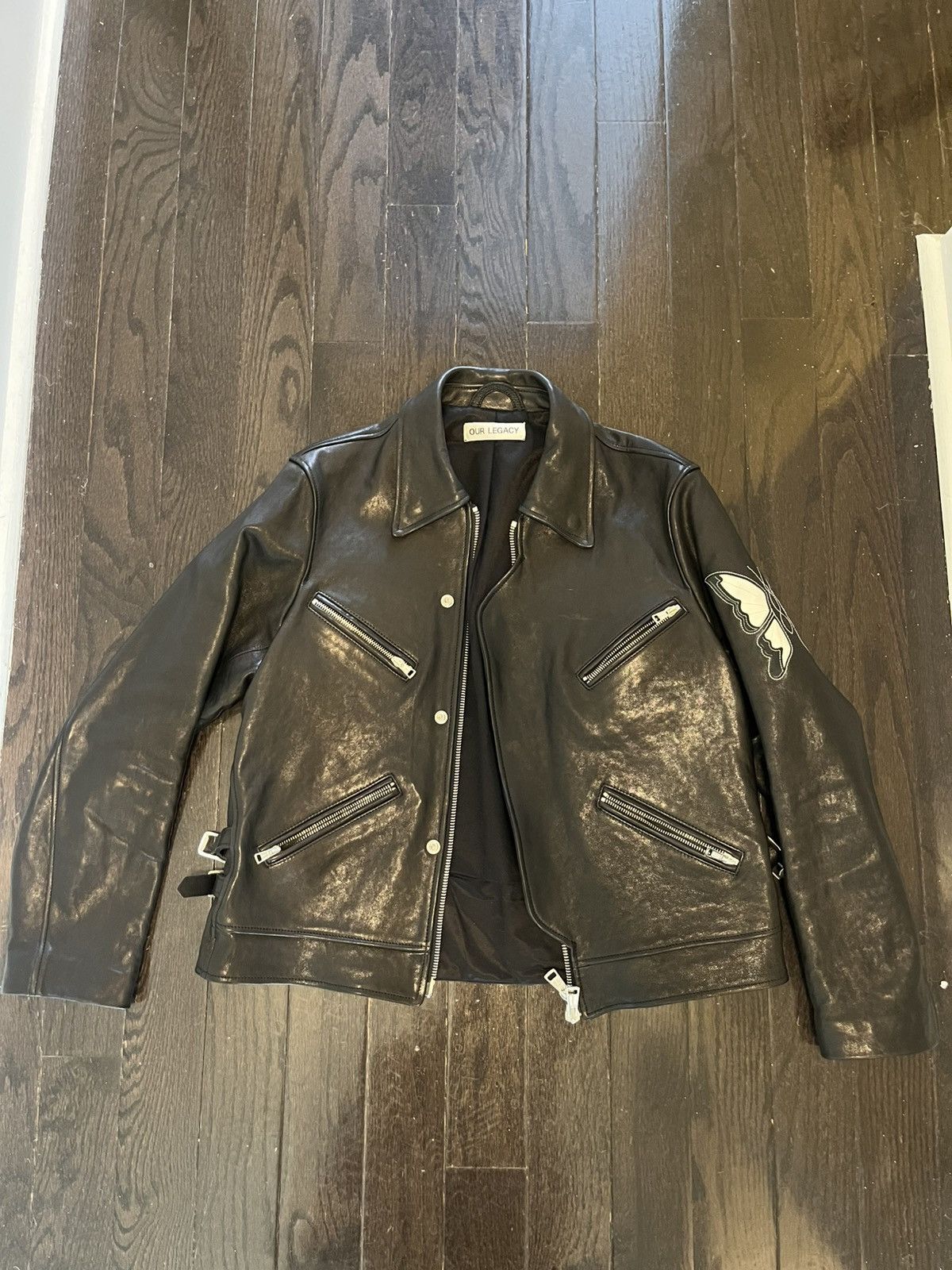 Our Legacy Our Legacy - Demon appliquéd leather jacket - black Size US M / EU 48-50 / 2 - 5 Thumbnail