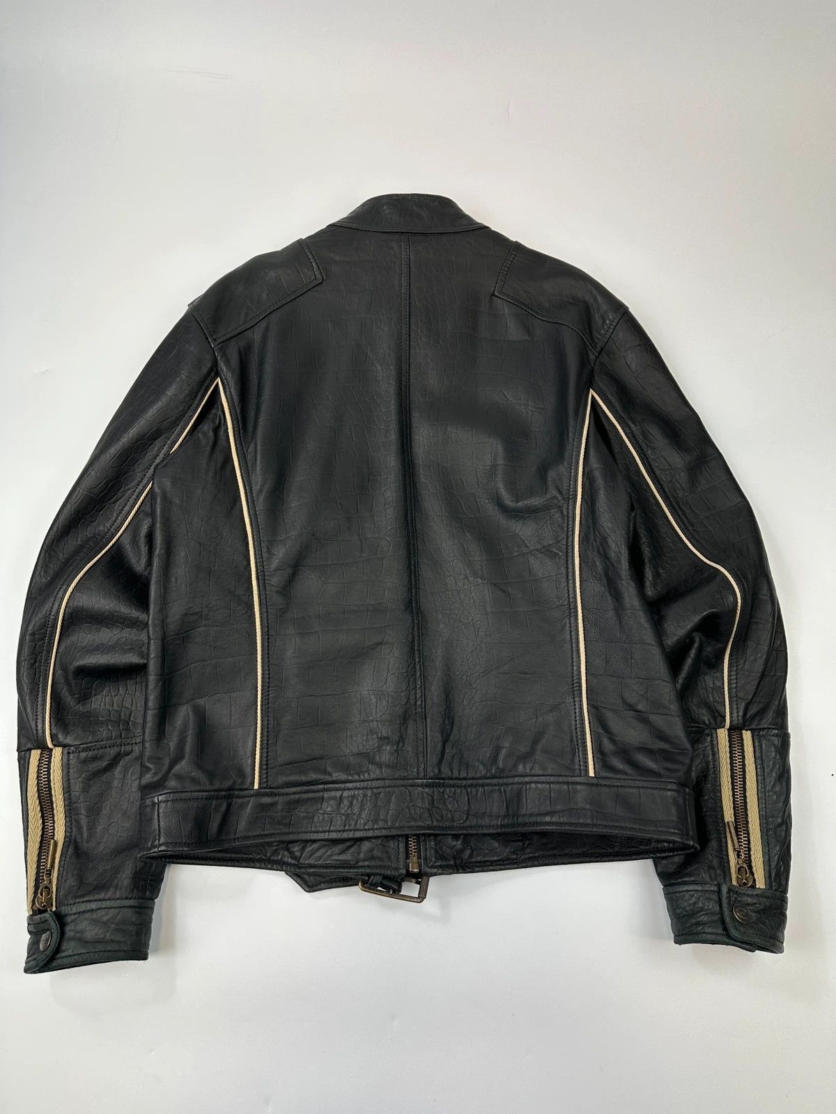 Roberto Cavalli Roberto Cavalli 00’s Black Leather Stamped Jacket Size US L / EU 52-54 / 3 - 5 Thumbnail