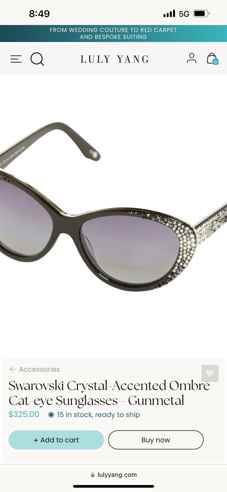 Other luly yang swarovski cat eye sunglasses Size ONE SIZE - 7 Thumbnail