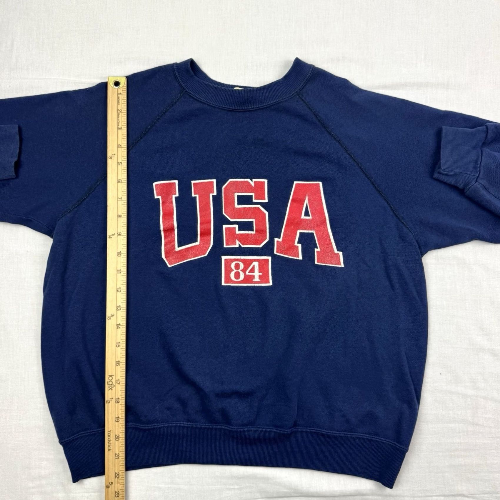Vintage VINTAGE USA 1984 Sweatshirt Crewneck Raglan Adult Large Blue Cotton Polyester Mens USA 80s Pullover Raglan Crew Neck Vintage Size US L / EU 52-54 / 3 - 5 Thumbnail