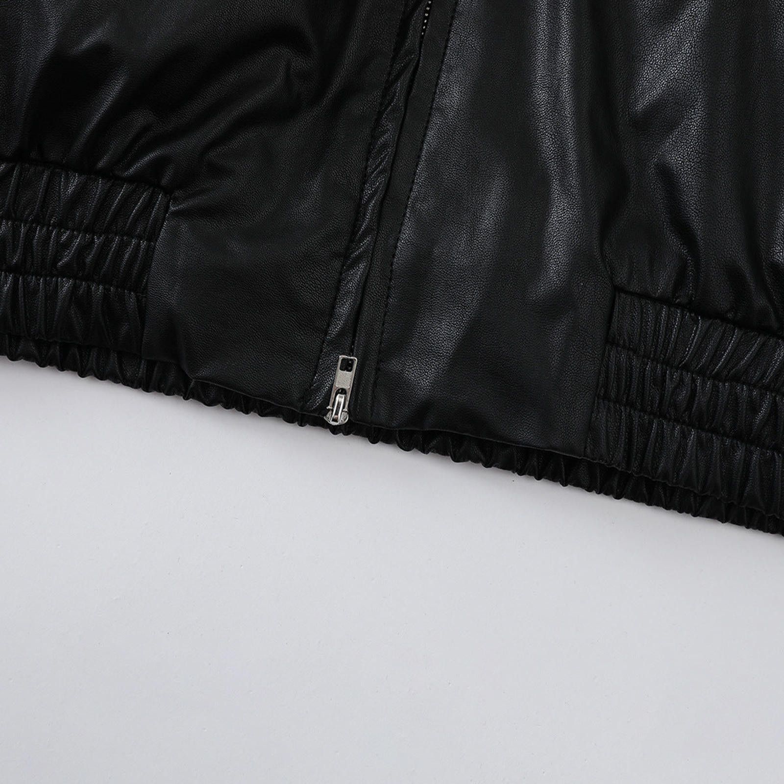 Japanese Brand Black Oversized Hooded Faux Leather Jacket Size US M / EU 48-50 / 2 - 4 Thumbnail