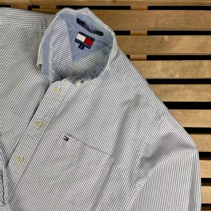 Tommy Hilfiger × Vintage Shirt Long Sleeve Tommy Hilfiger Big Logo Vintage Size M Size US M / EU 48-50 / 2 - 2 Thumbnail