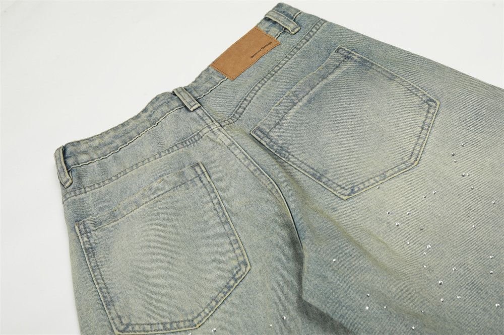Vintage Punk washed distressed jeans with rhinestones Size US 32 / EU 48 - 5 Thumbnail